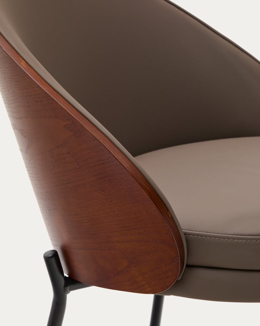 Eama brown eco -lean chair with a nut finish