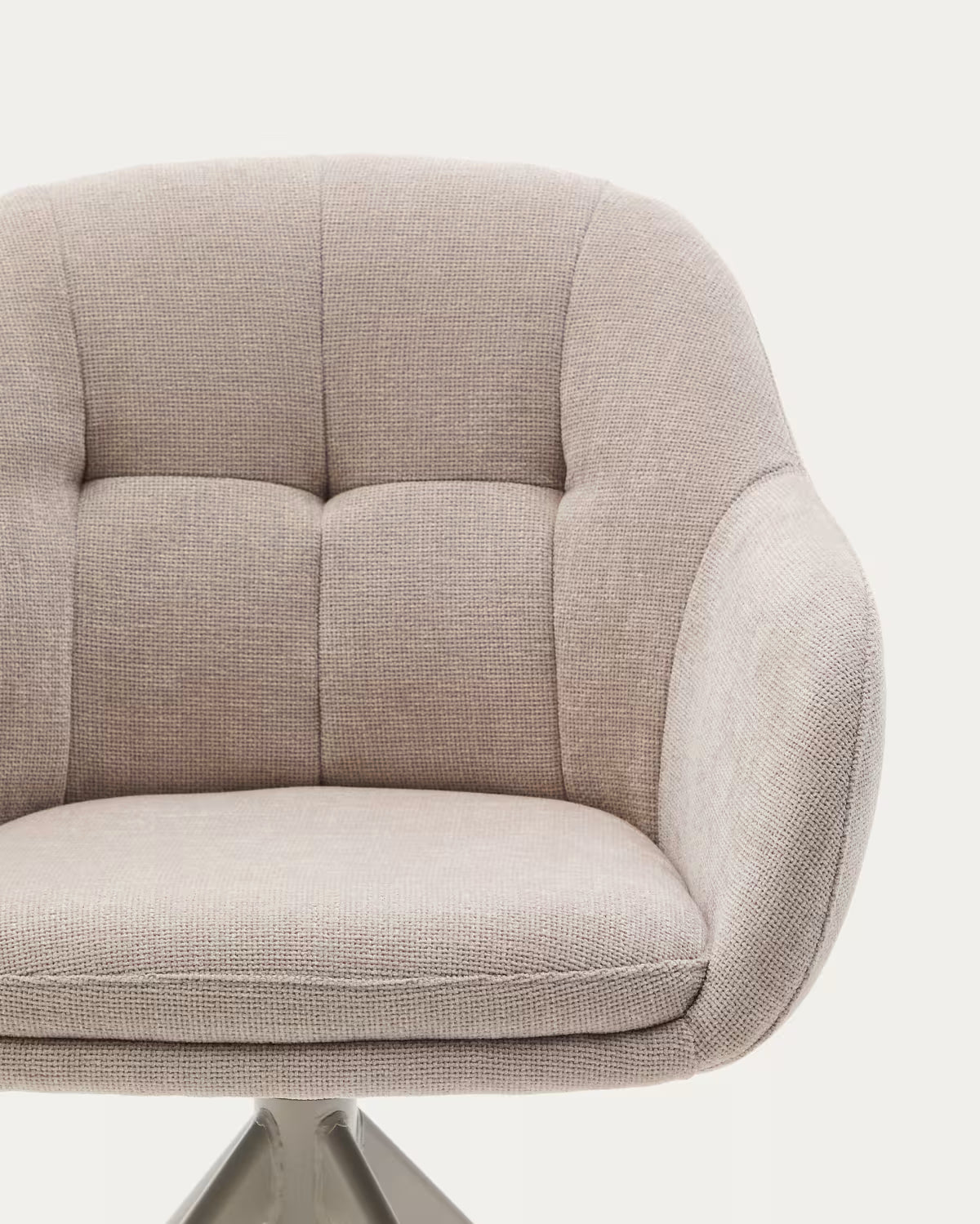 DORINA Beige Chenille Swivel Chair