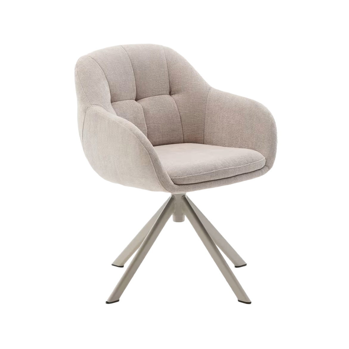 DORINA Beige Chenille Swivel Chair