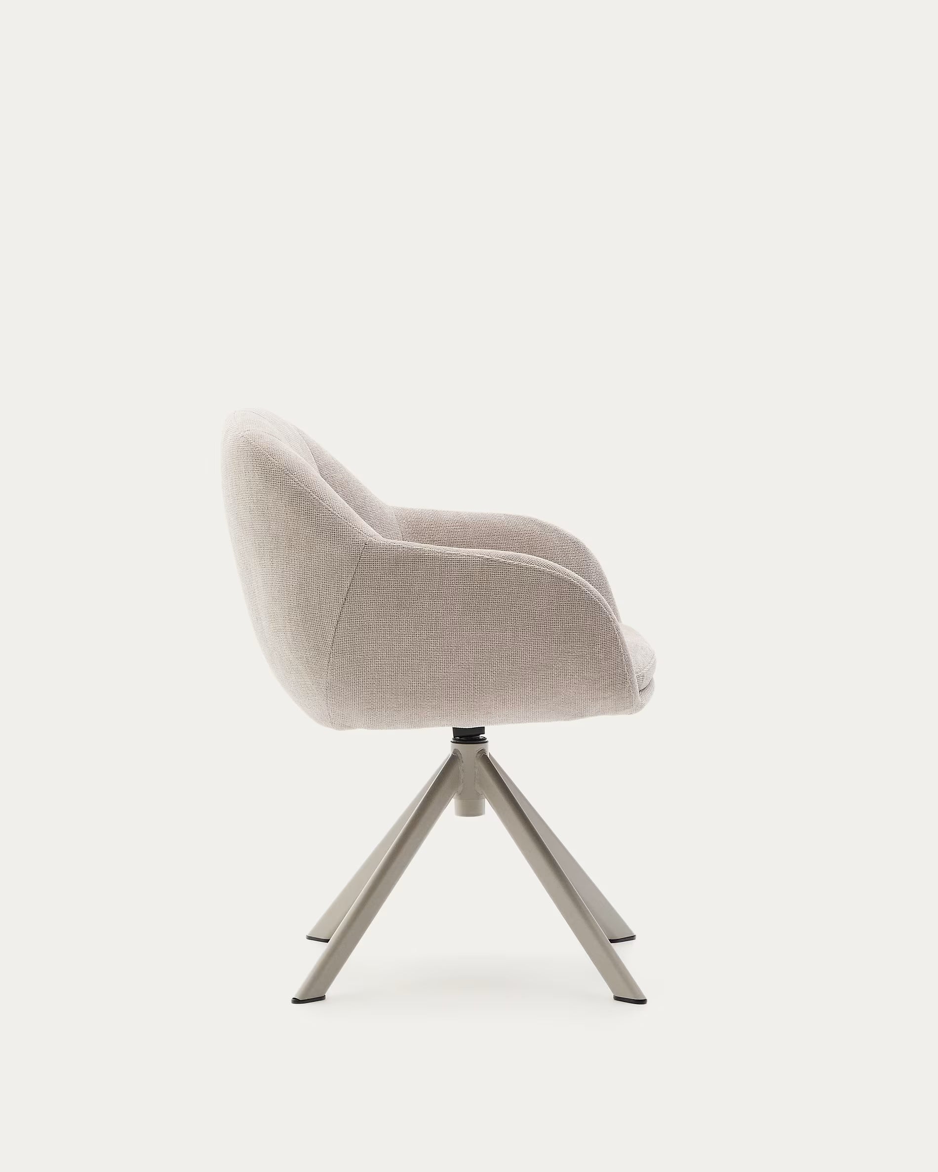 DORINA Beige Chenille Swivel Chair