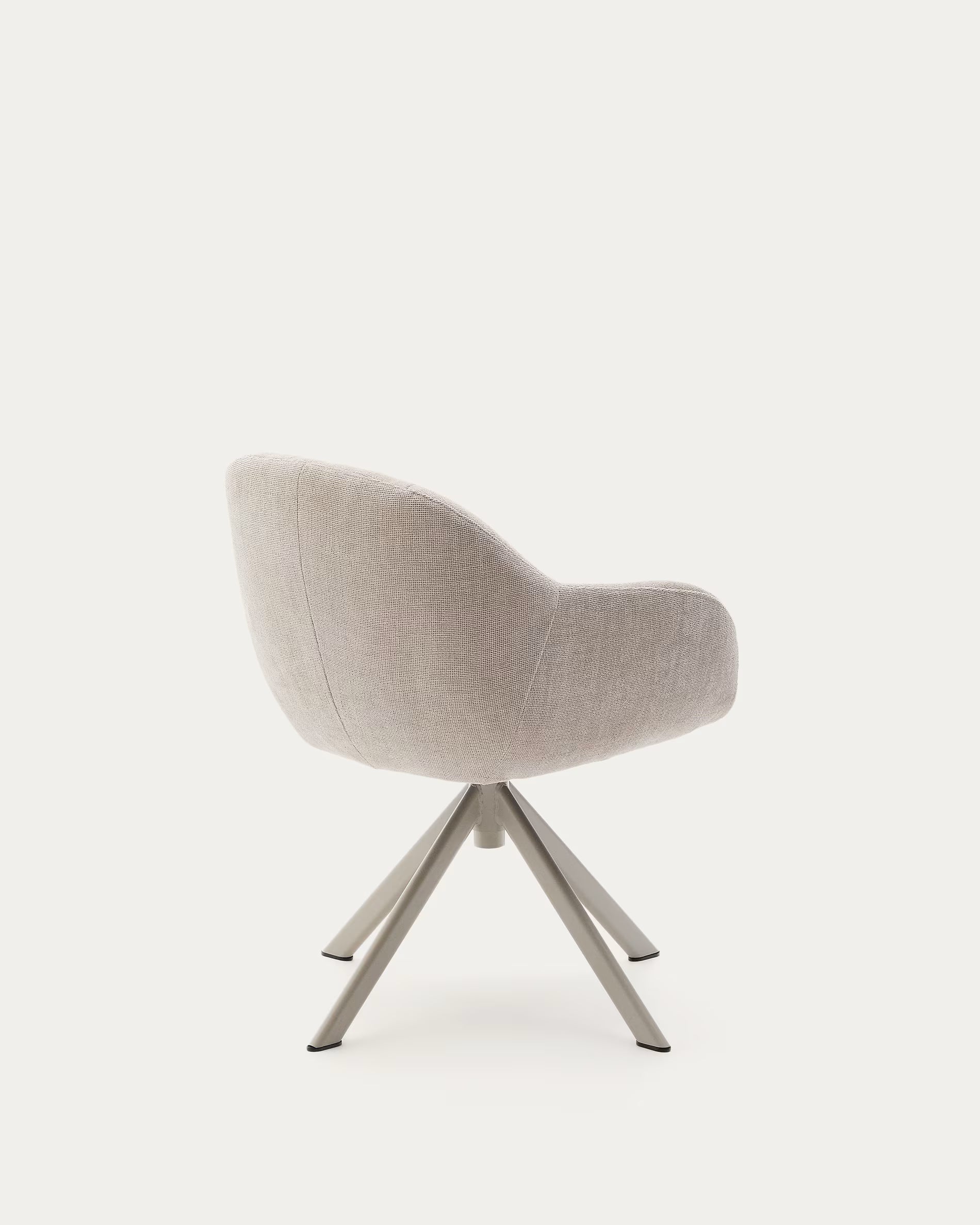 DORINA Beige Chenille Swivel Chair