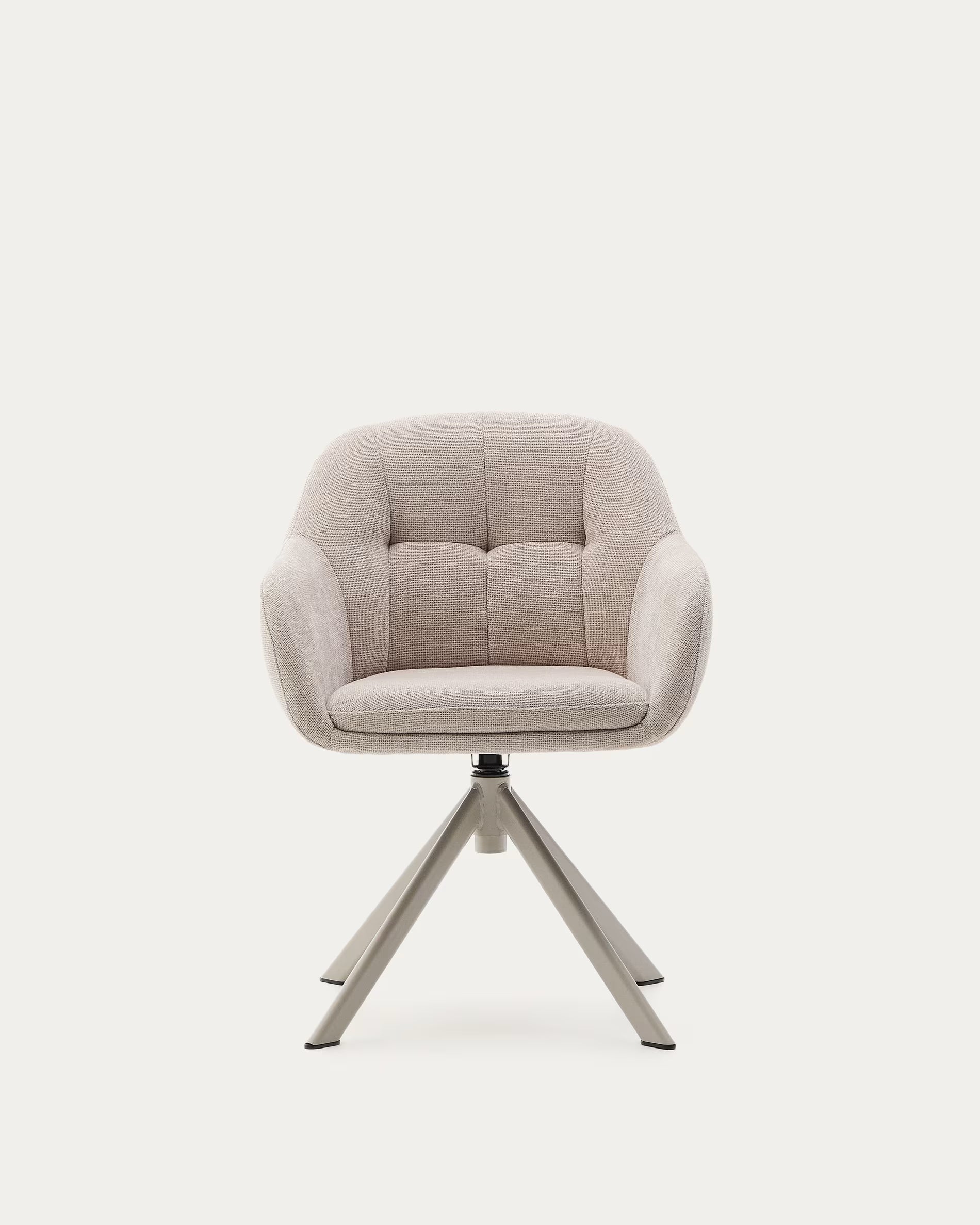 DORINA Beige Chenille Swivel Chair