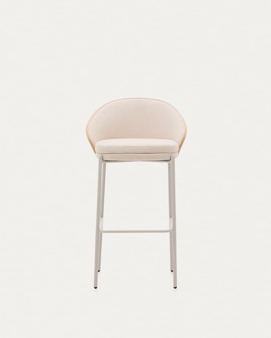 Eama beige bar chair szenil with ash finish