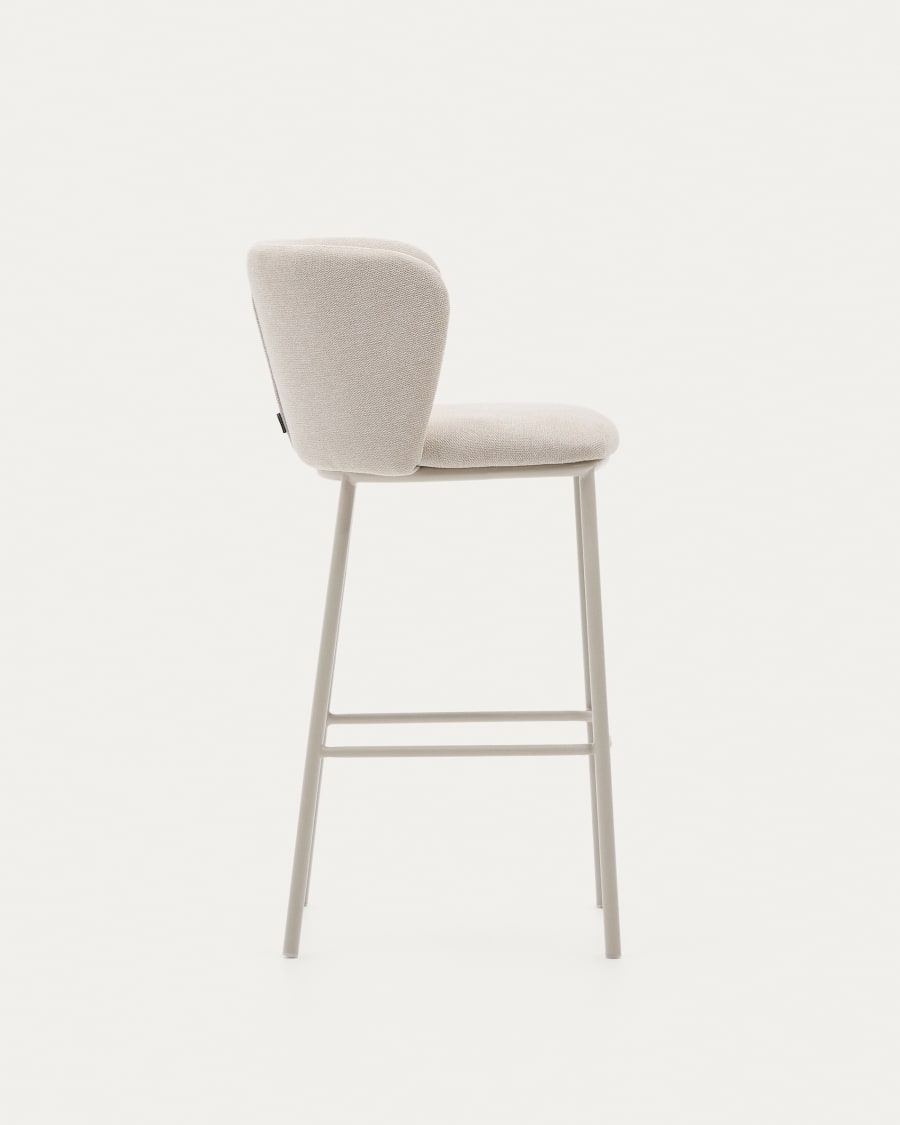 Ciselia beige bar chair with a beige base