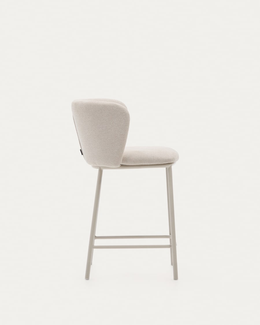 Ciselia beige bar chair with a beige base