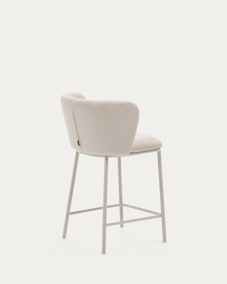 Ciselia beige bar chair with a beige base