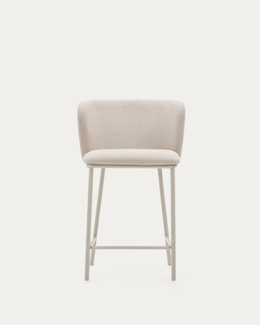 Ciselia beige bar chair with a beige base