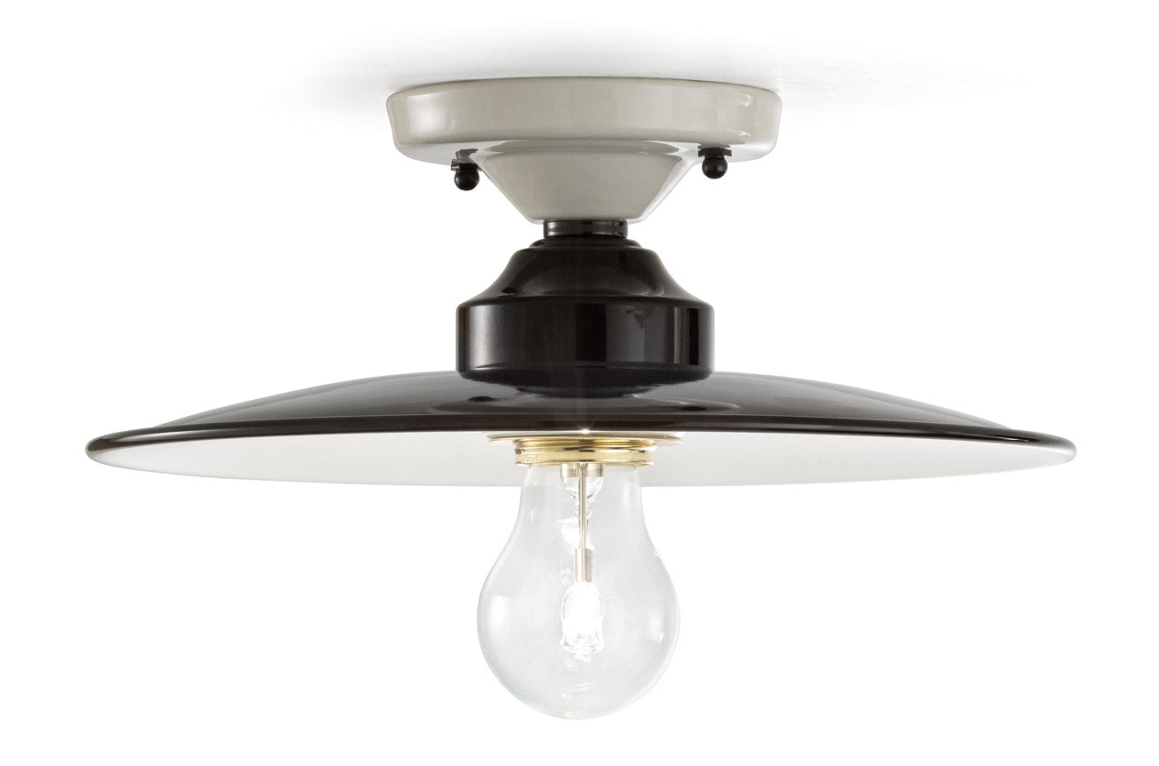 B&amp;W Keramik Deckenlampe schwarz-weiß 