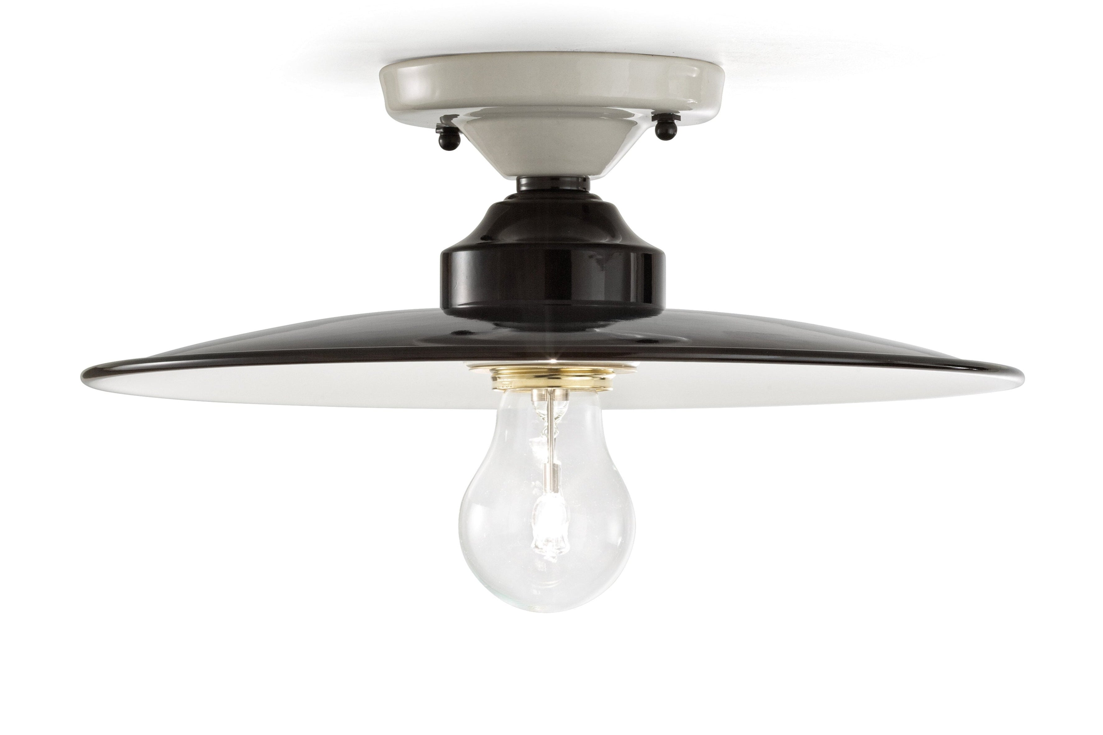 B&amp;W Keramik Deckenlampe schwarz-weiß 