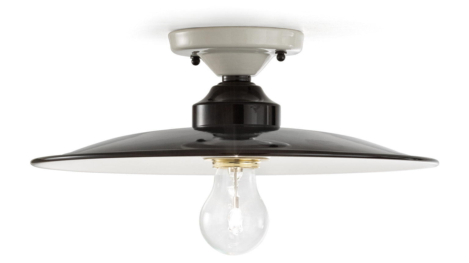 B&amp;W Keramik Deckenlampe schwarz-weiß 