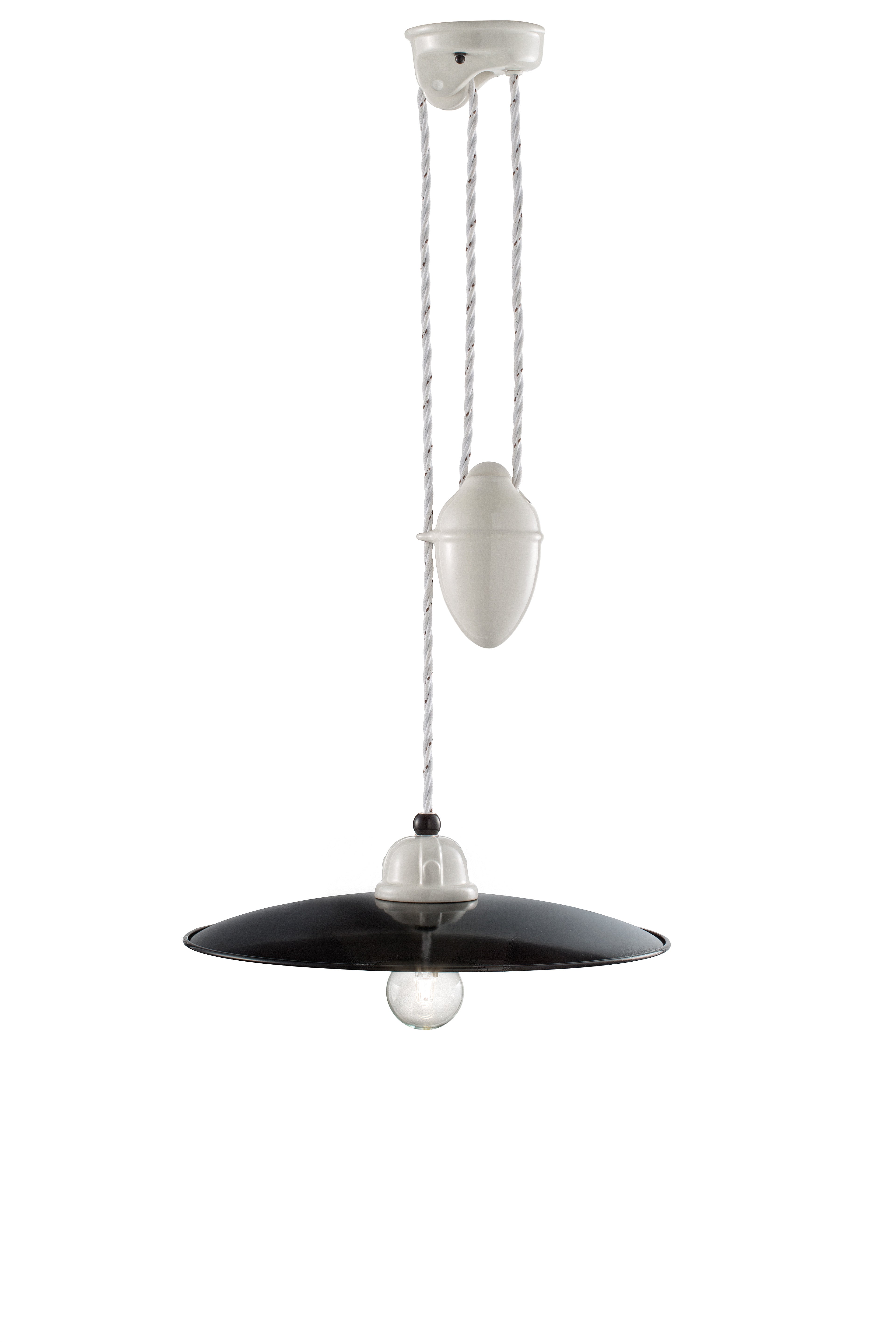 B&W ceramic chandelier black and white