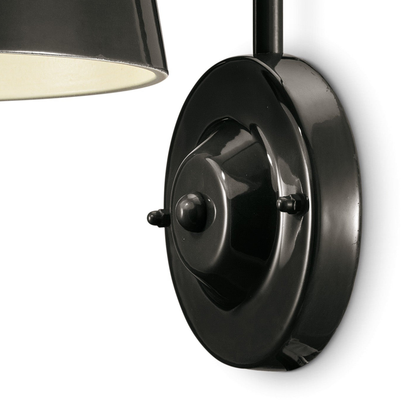 Keramik Wandlampe 50er Jahre schwarz 