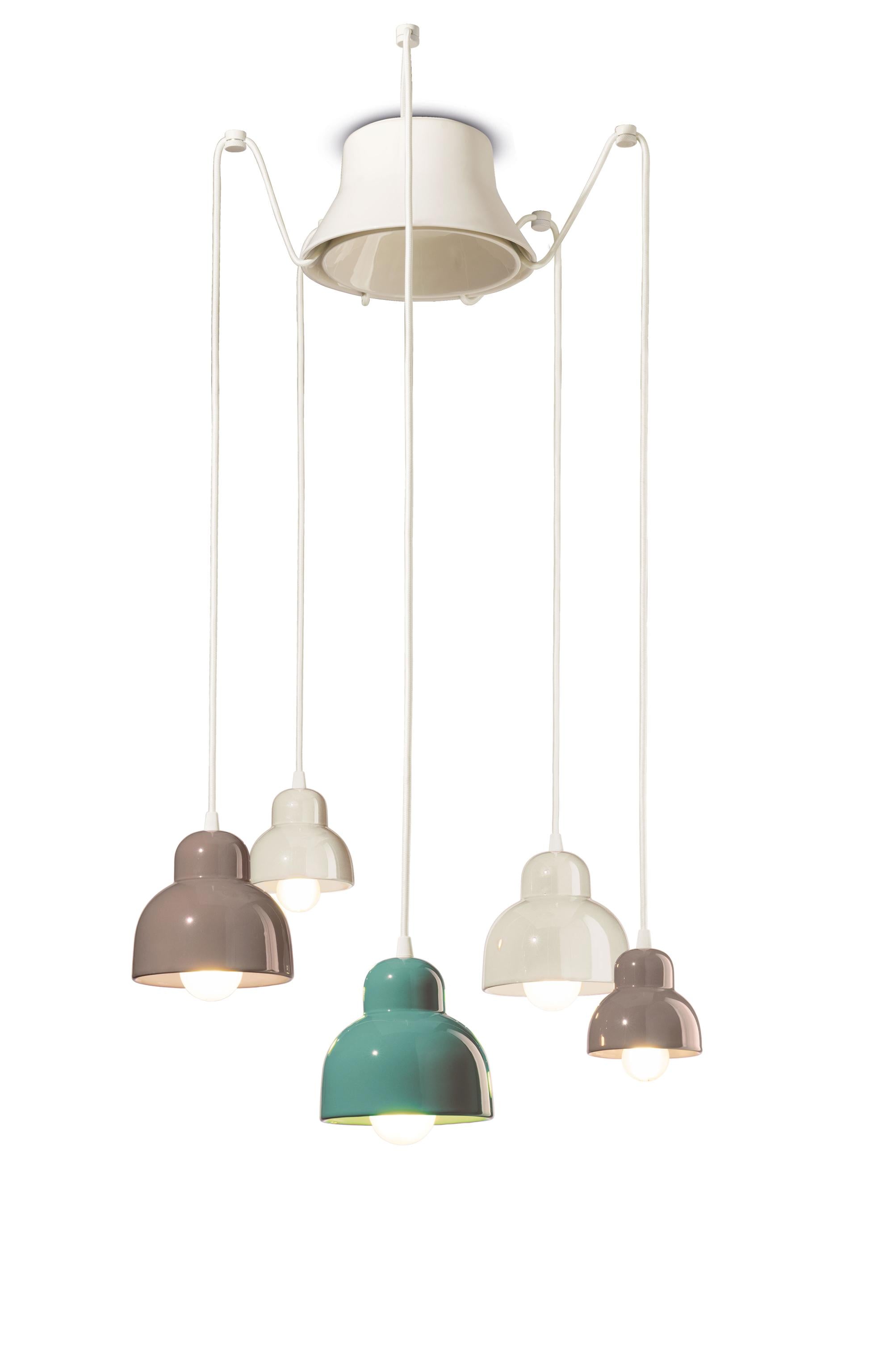 Keramikleuchter BERIMBAU MIX creme mit beige und türkis