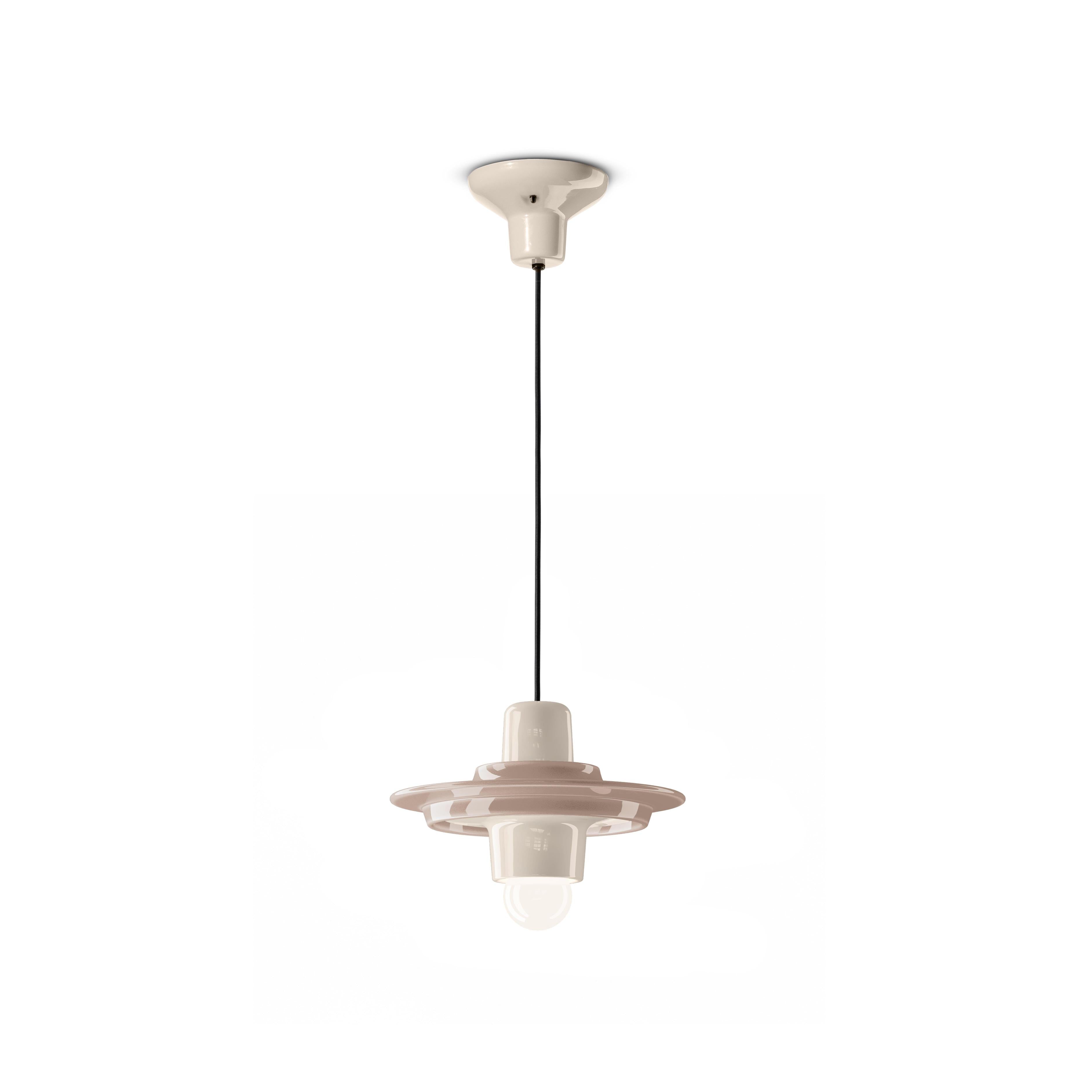 Keramik-Pendelleuchte VOILÀ beige mit creme