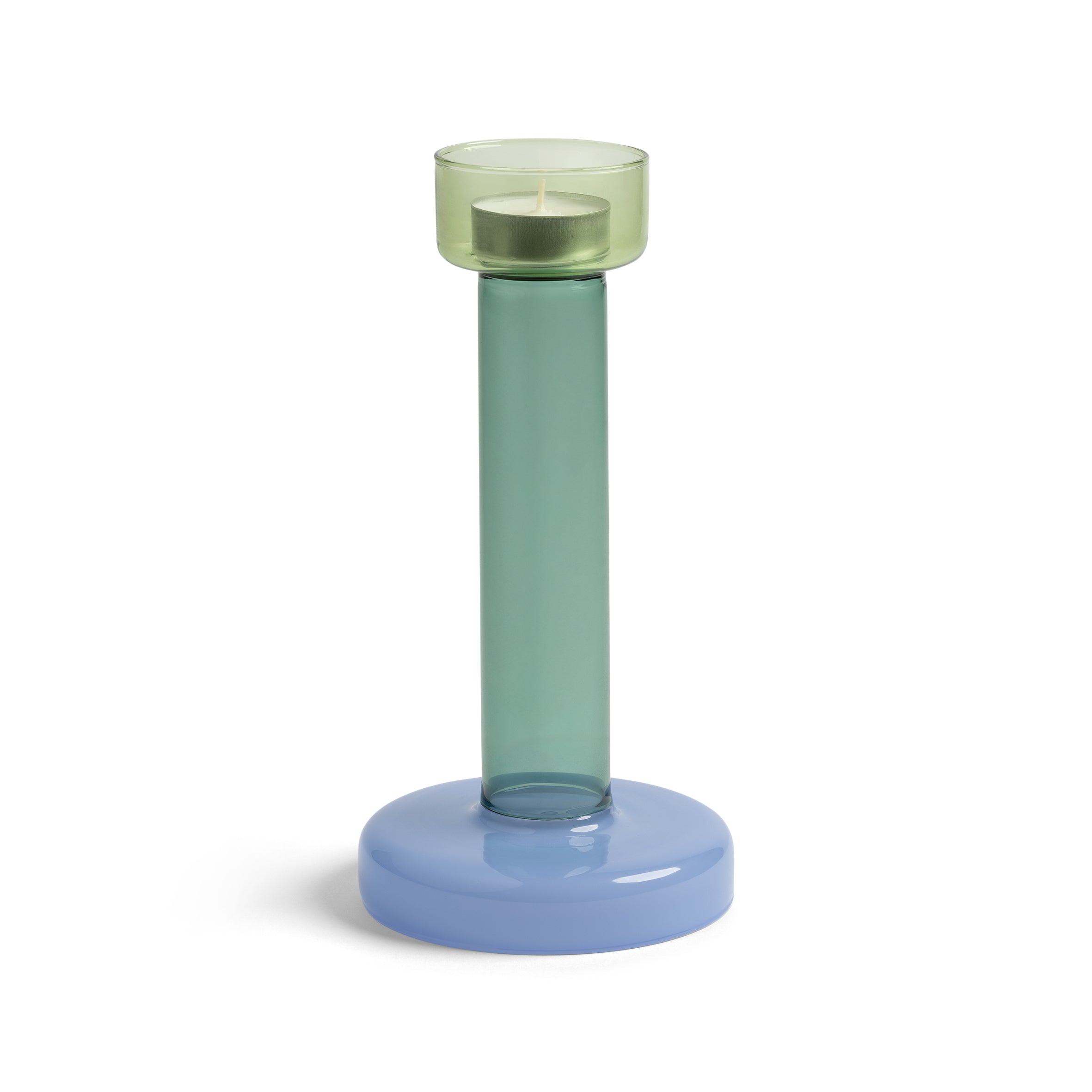 Green BOLE tealight holder with purple