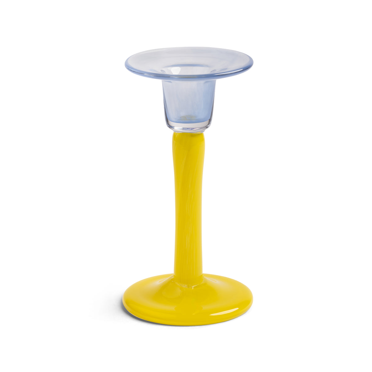 CASSATA yellow candle holder with blue