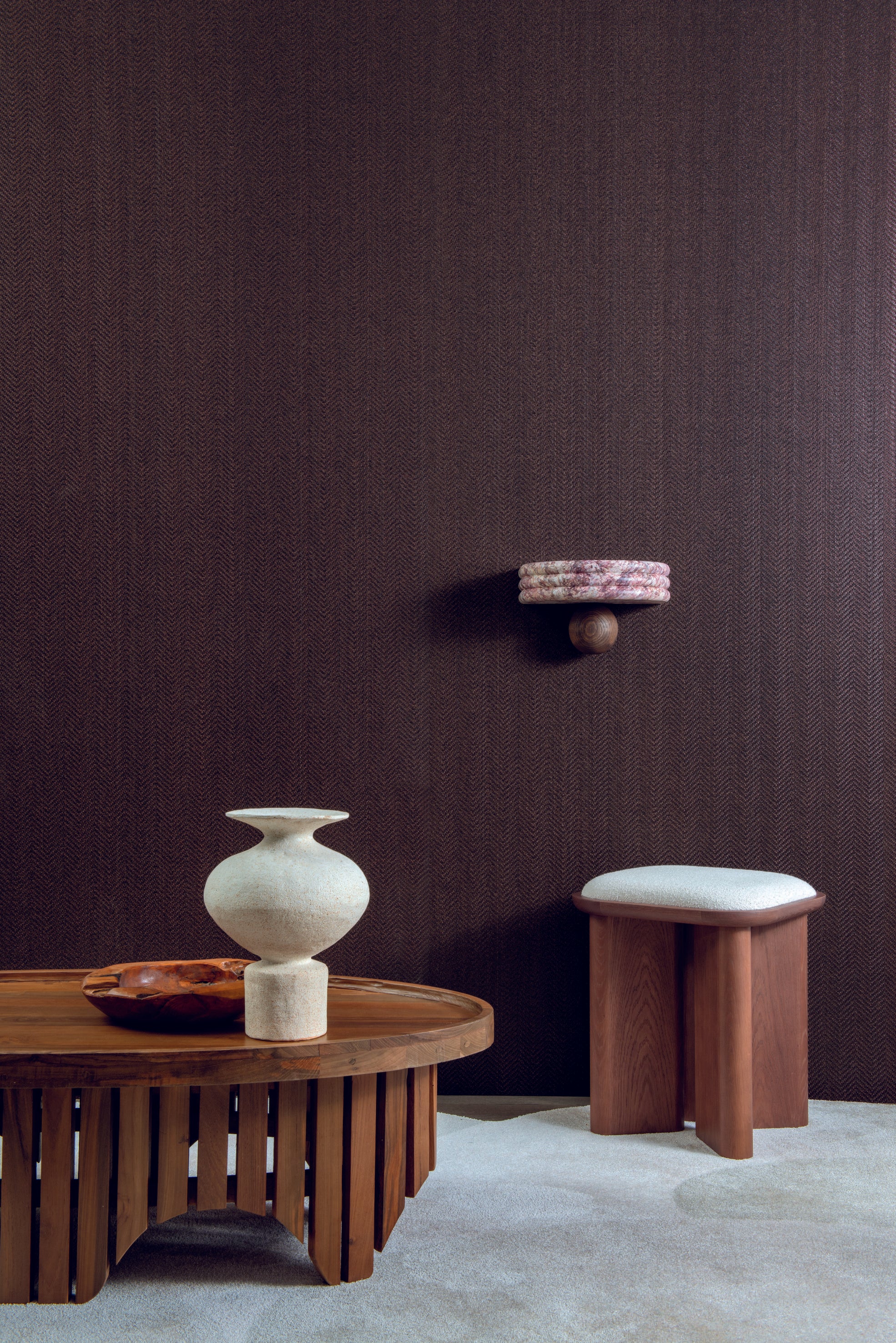 Strukturpapier-Tapete, die Raphia imitiert KASANE - SCHWARZ weiß