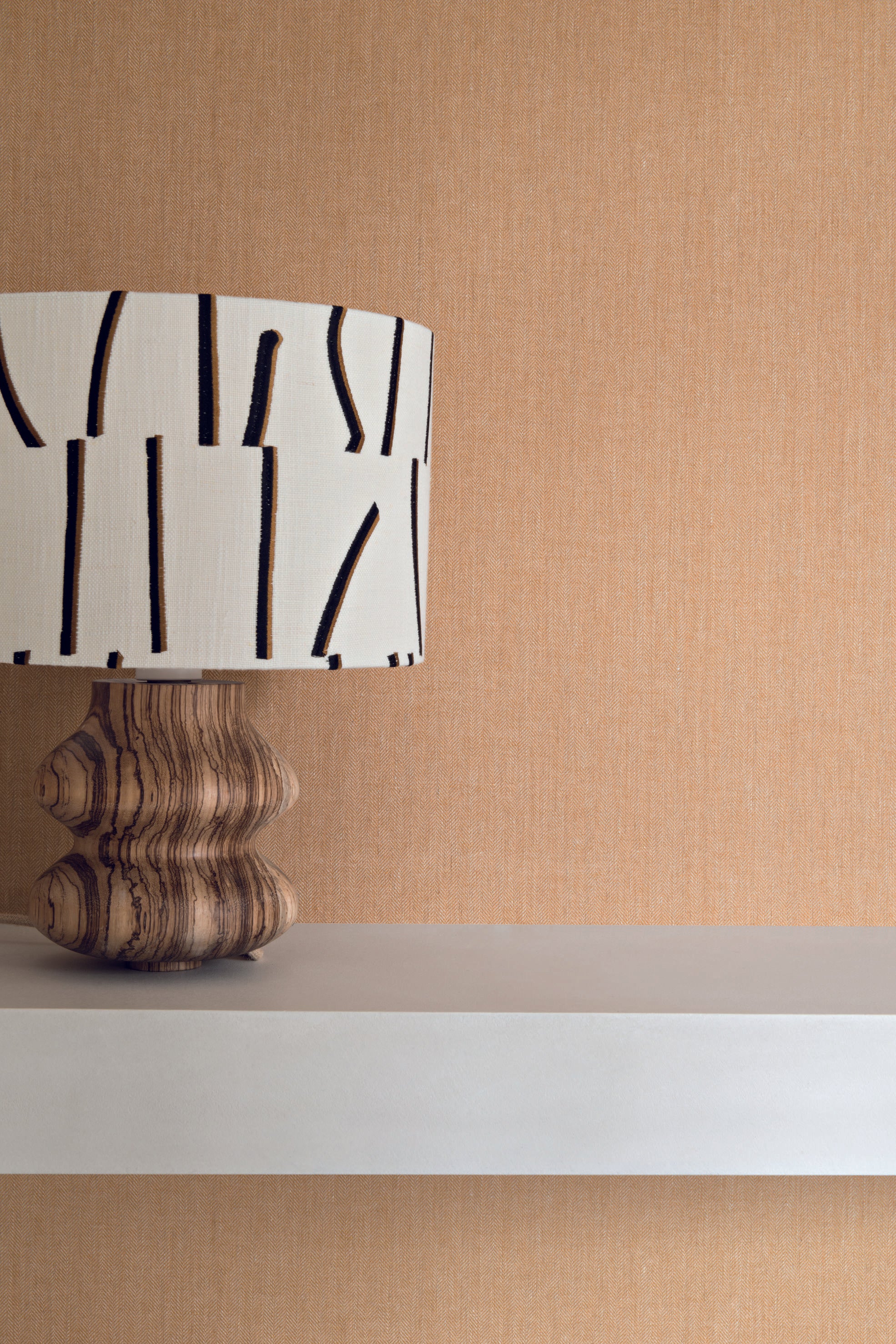 Textilstruktur-Tapete imitiert Fischgrät VELIN - NATUR beige