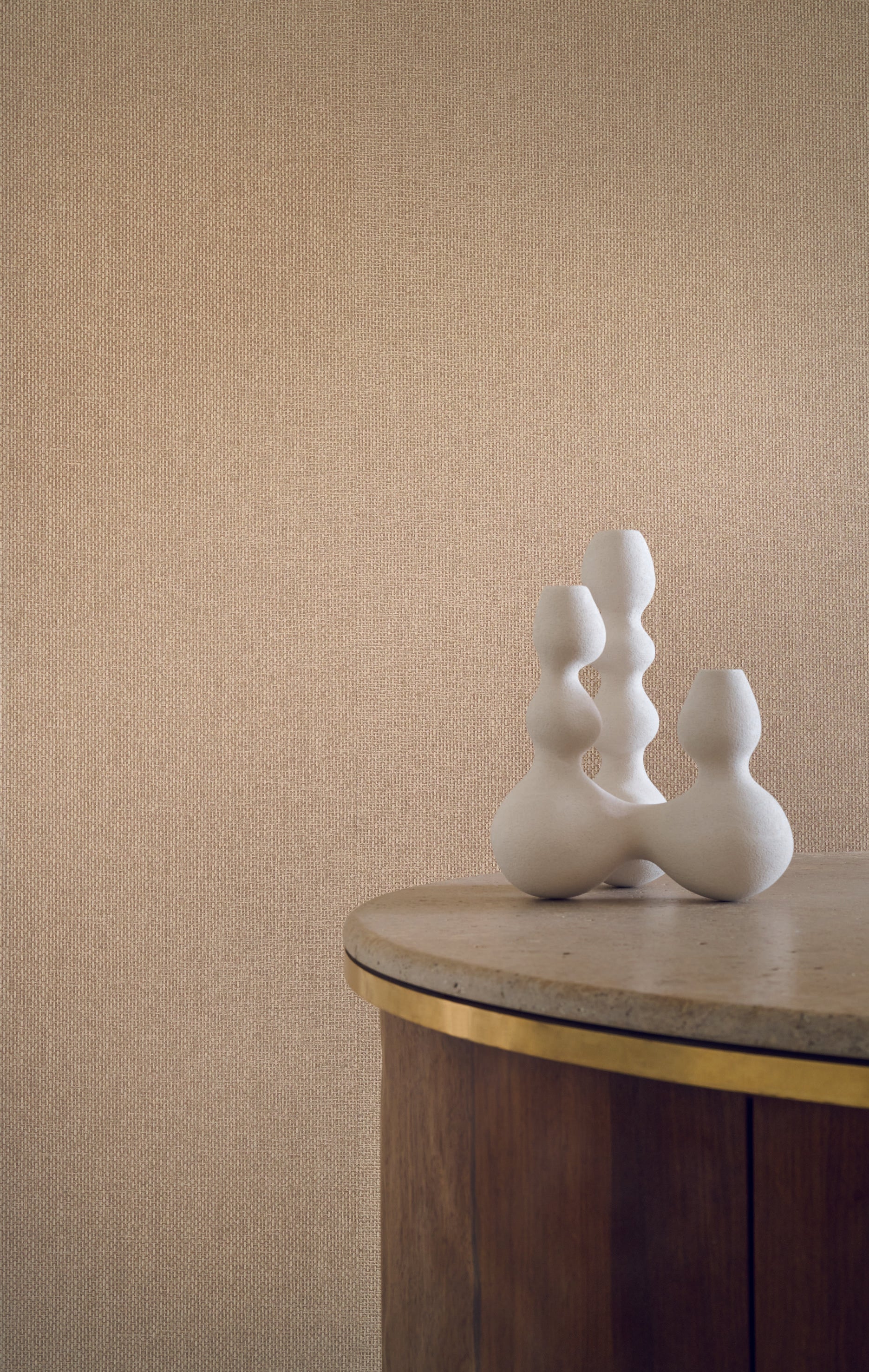 Tapeta imitująca rafię VANNORA - IVOIRE jasnobeżowy