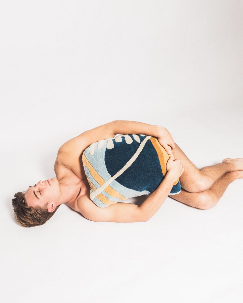 CAVE decorative pillow navy blue with orange