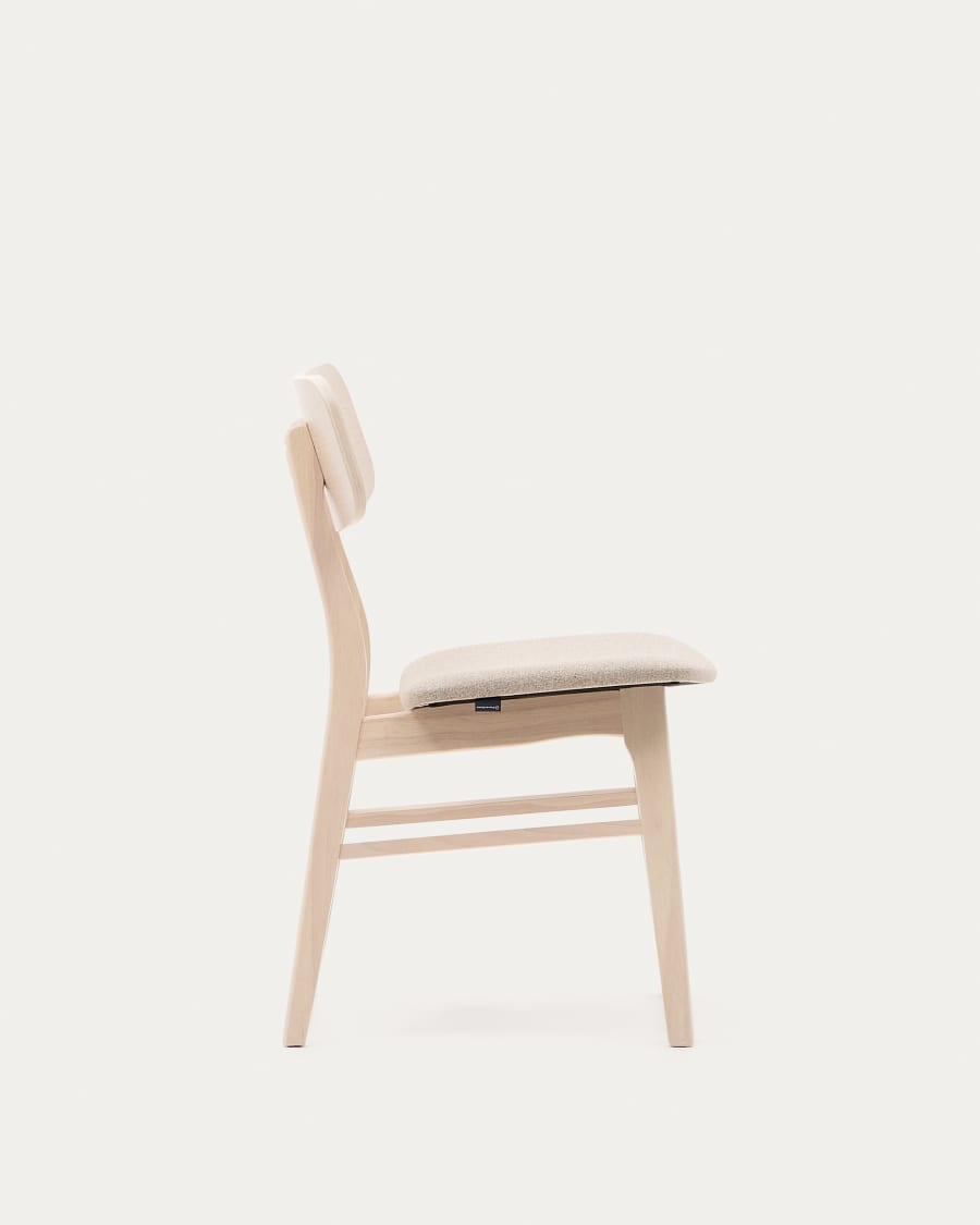 Selia light gray chair with an oak finish