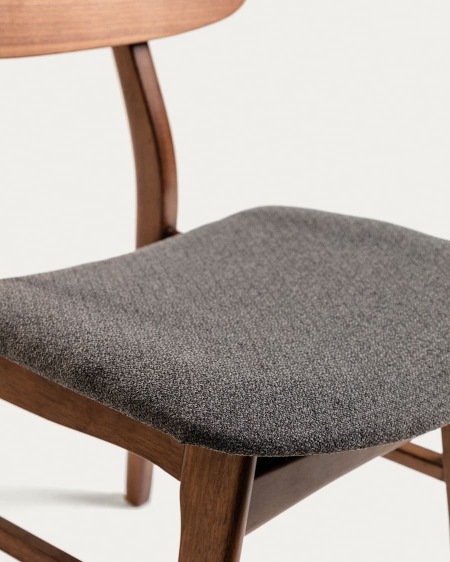 Selia Dark gray chair with a nut finish