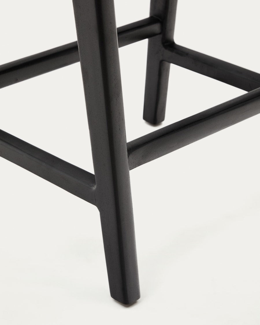 Calixta Black Leather Bar Stool