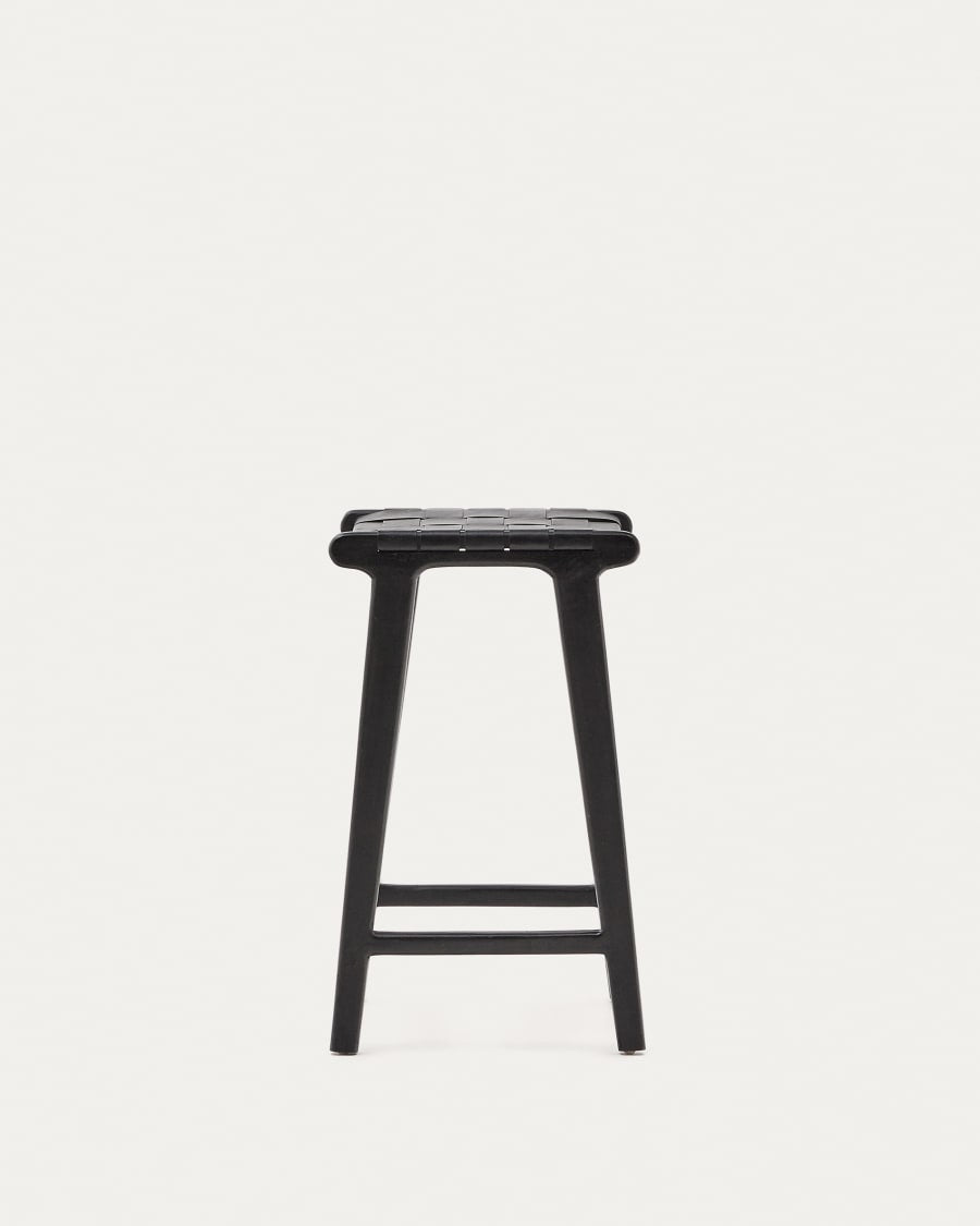 Calixta Black Leather Bar Stool