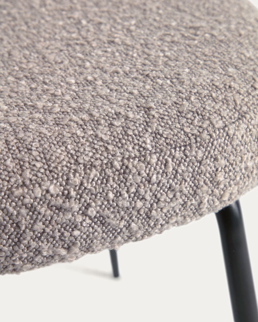 Anale Jasnoszary Boucle chair with black legs