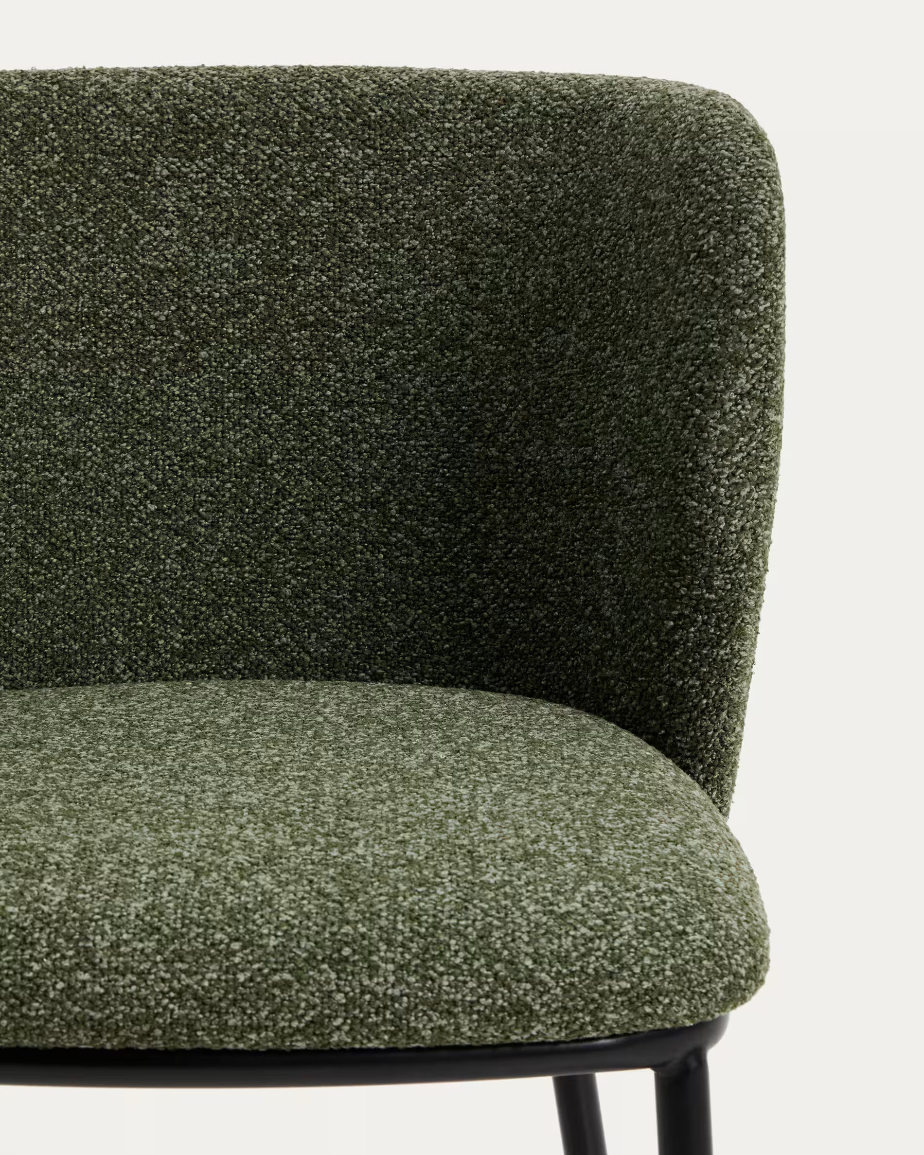 Ciselia Chair Dark Green Chenille with Black Base