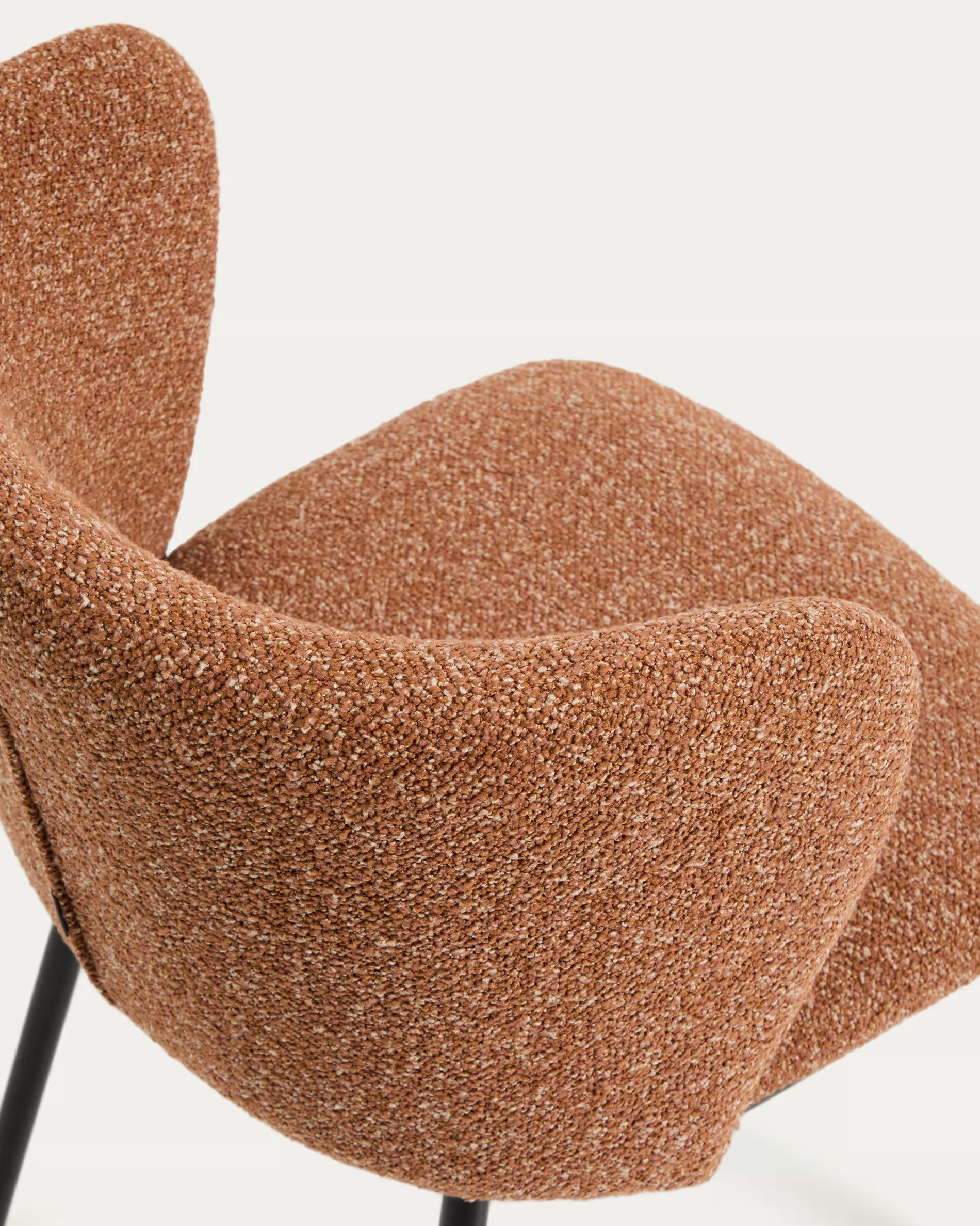 CISELIA Chair in Brick Chenille with Black Base