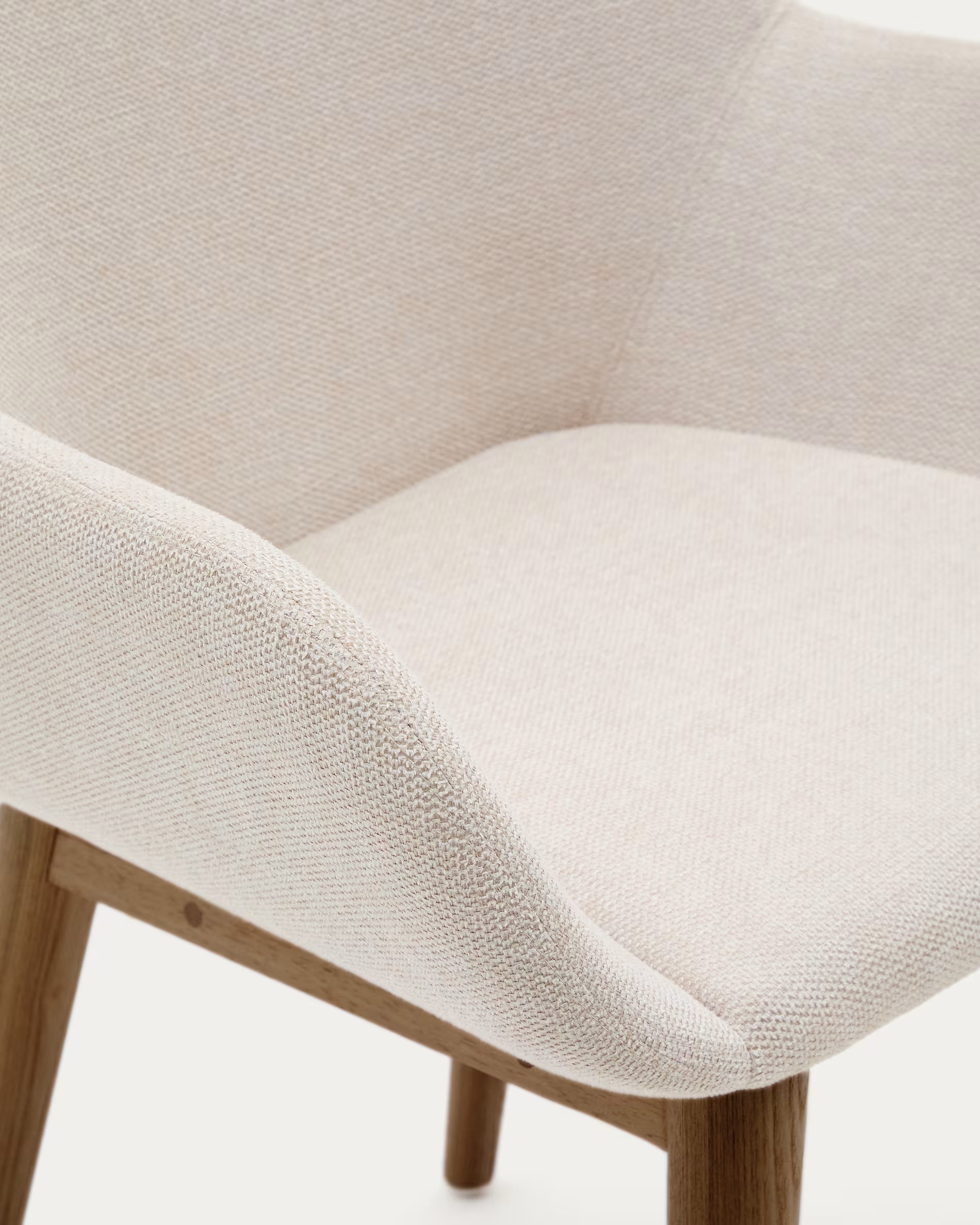KONNA Chair in Beige Chenille with Dark Ash Base