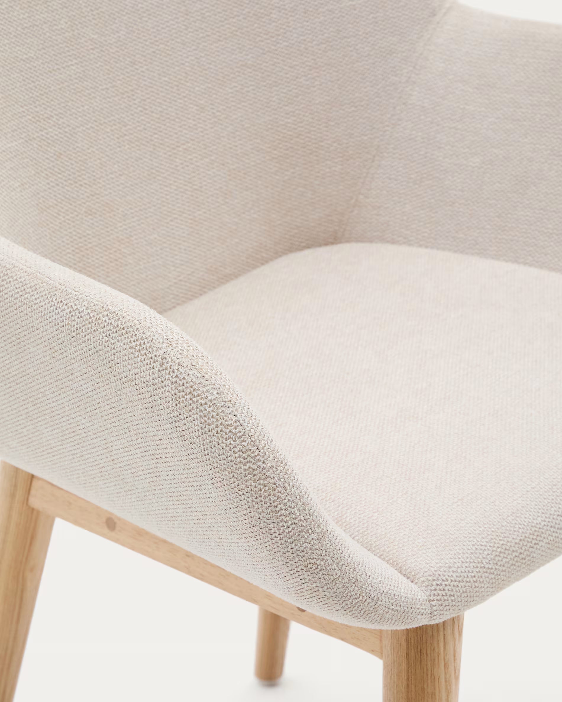 KONNA Chair in Beige Chenille with Ash Base