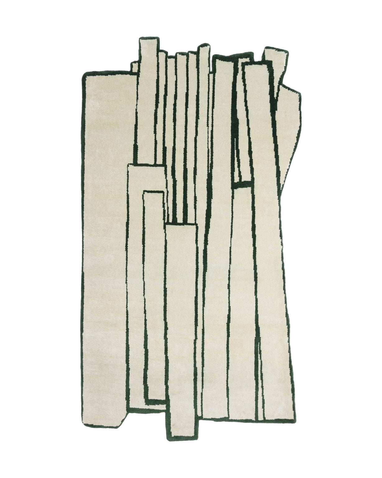 Dywan dekoracyjny asymetryczny CONTOUR zielony