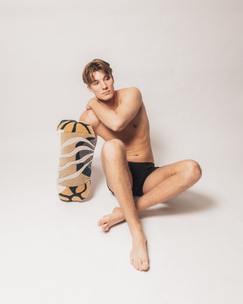 Dekokissen CORAL beige mit orange