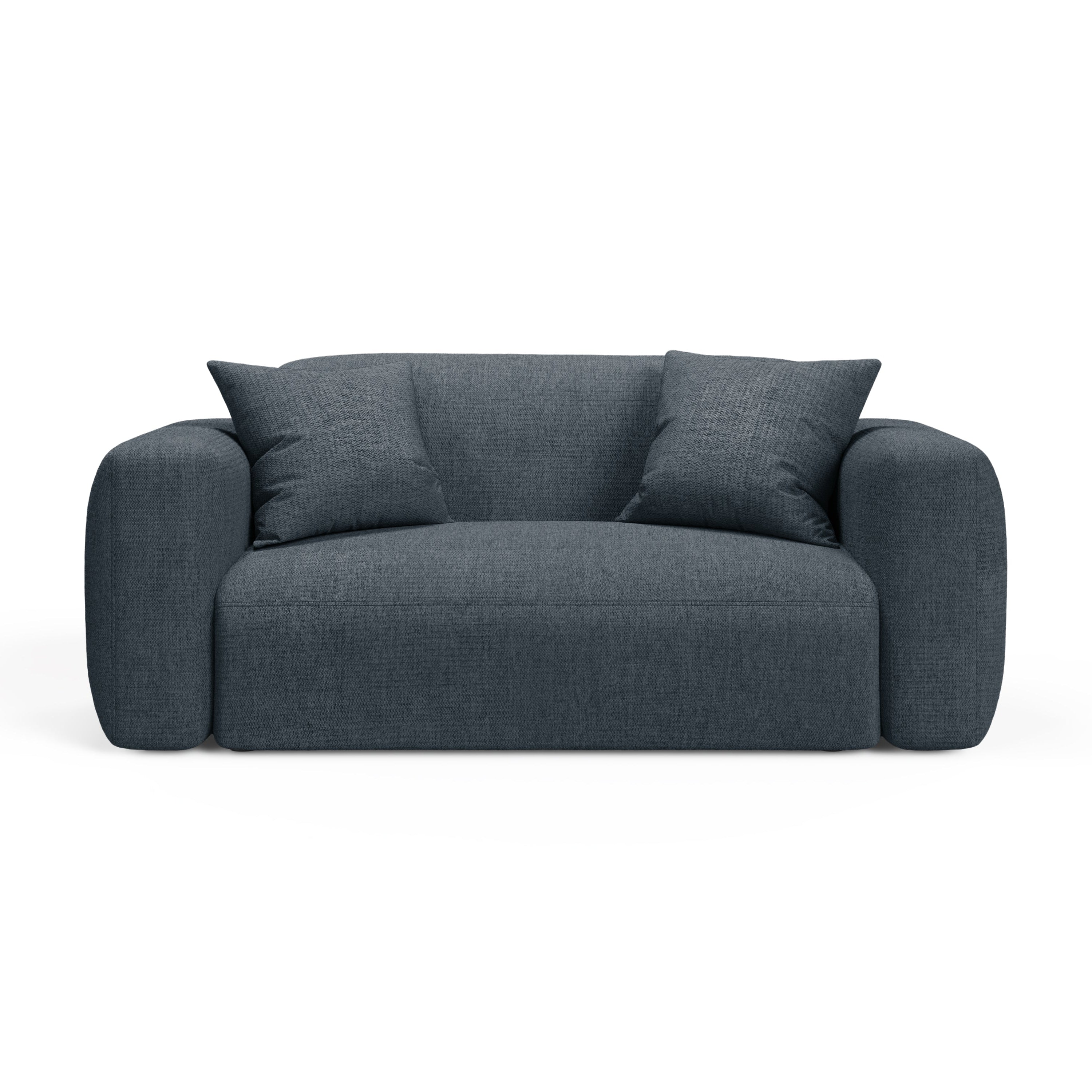 Sofa 2-sitzig STRINO blaue Chenille