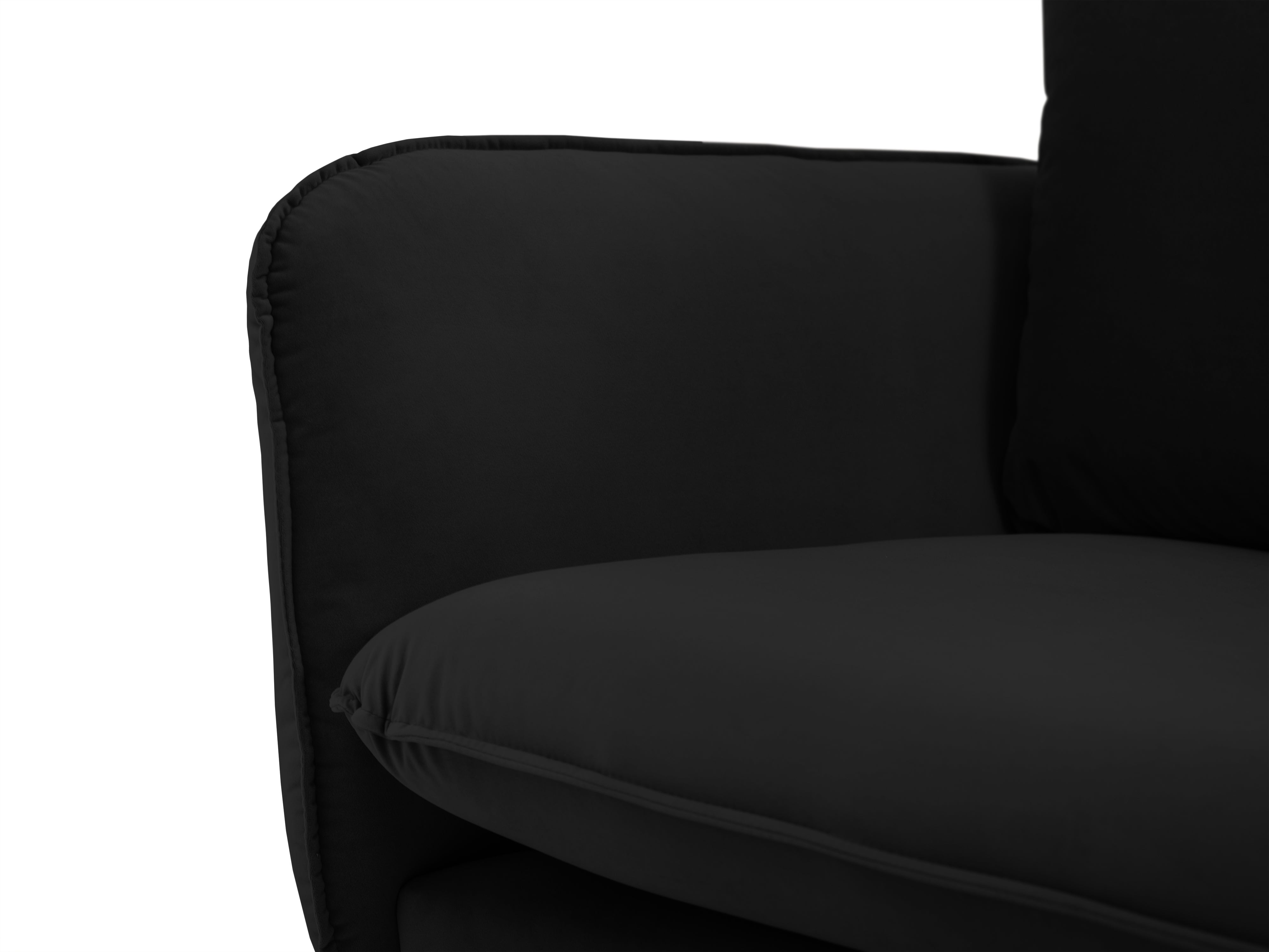 Velvet 2-seater Sofa VIENNA black with gold base