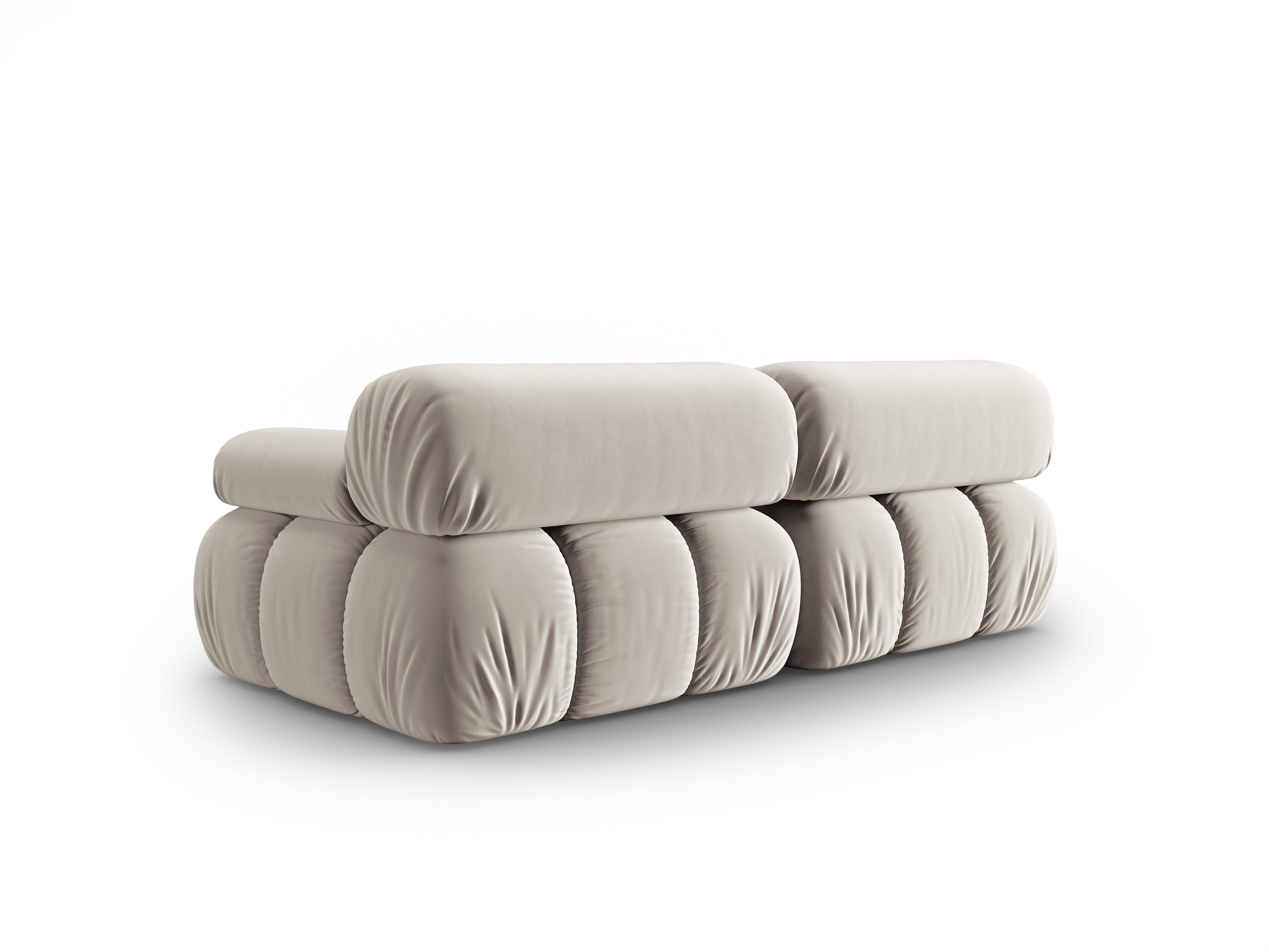 CORTINA Beige Velvet 2-Seater Sofa