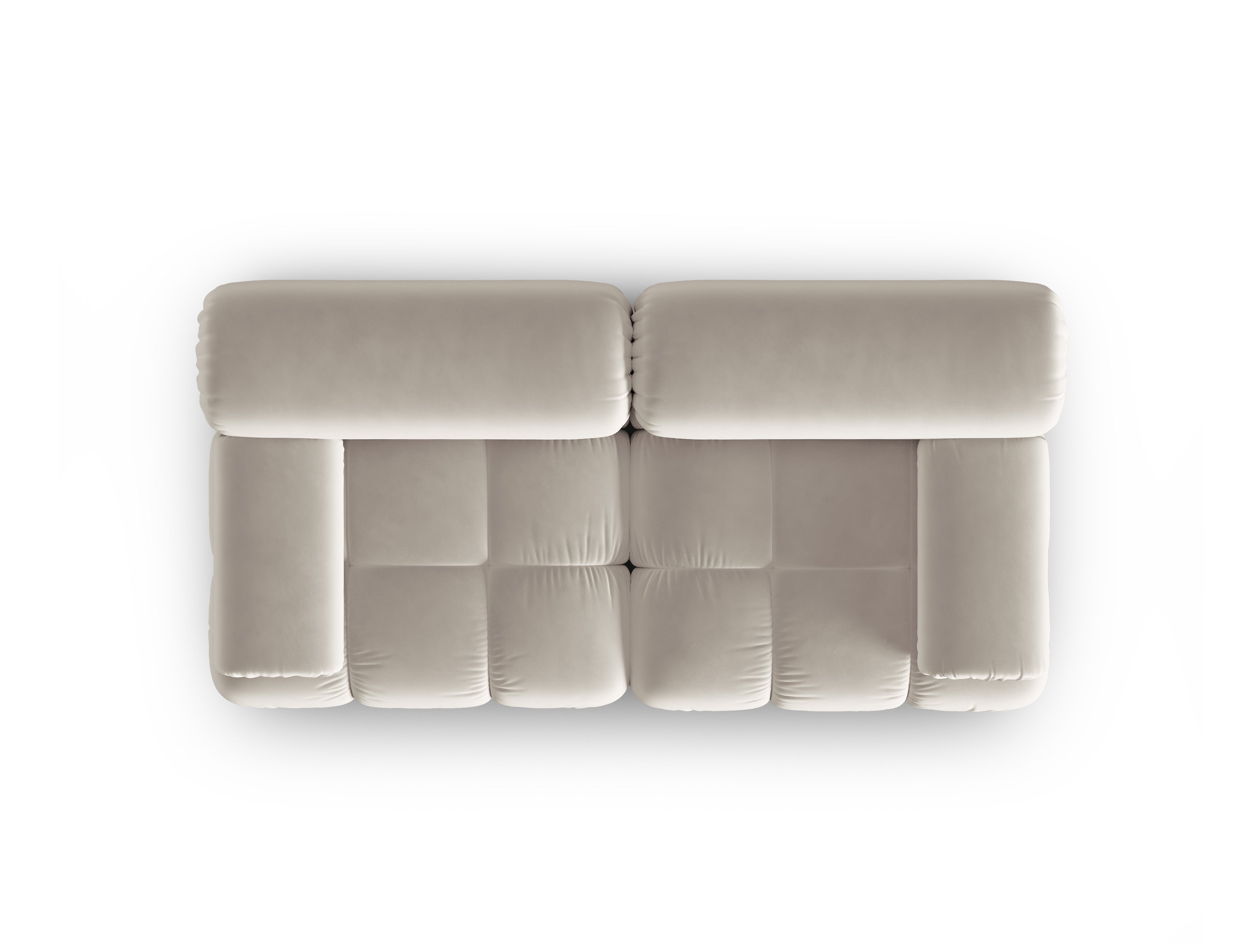 CORTINA Beige Velvet 2-Seater Sofa