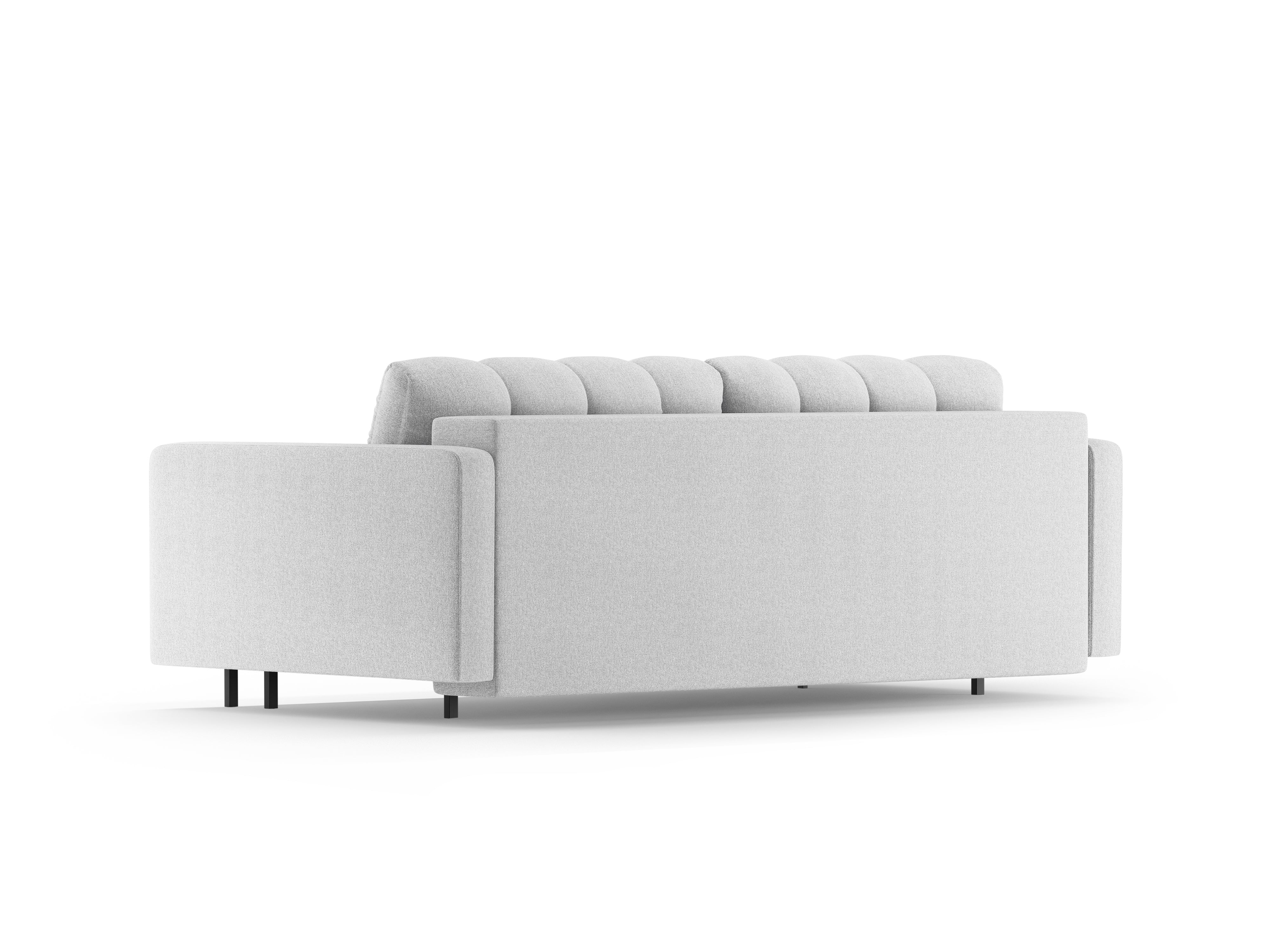 3-Sitzer Sofa mit Schlaffunktion BALI hellgrau mit schwarzem Fuß