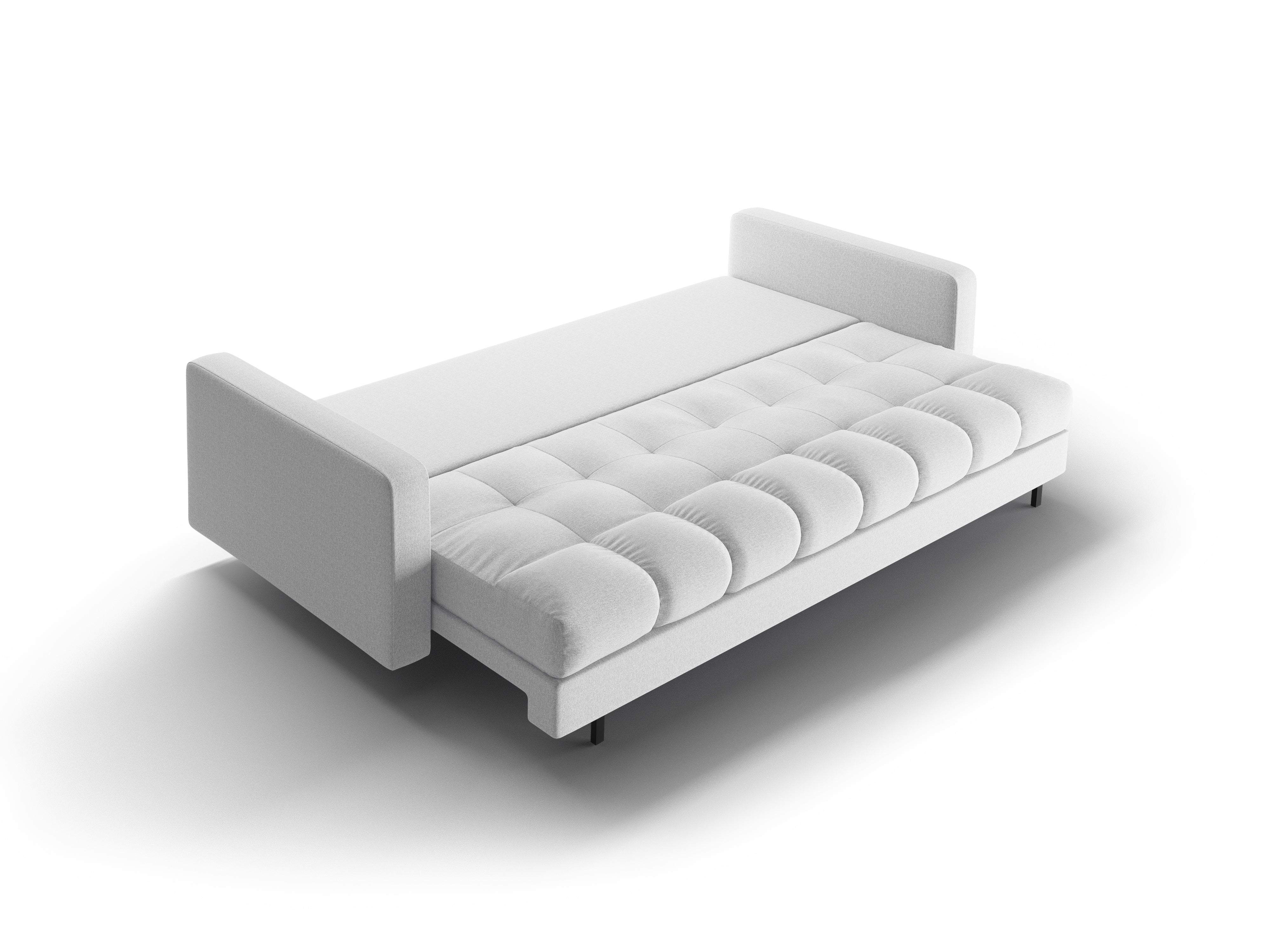 3-Sitzer Sofa mit Schlaffunktion BALI hellgrau mit schwarzem Fuß