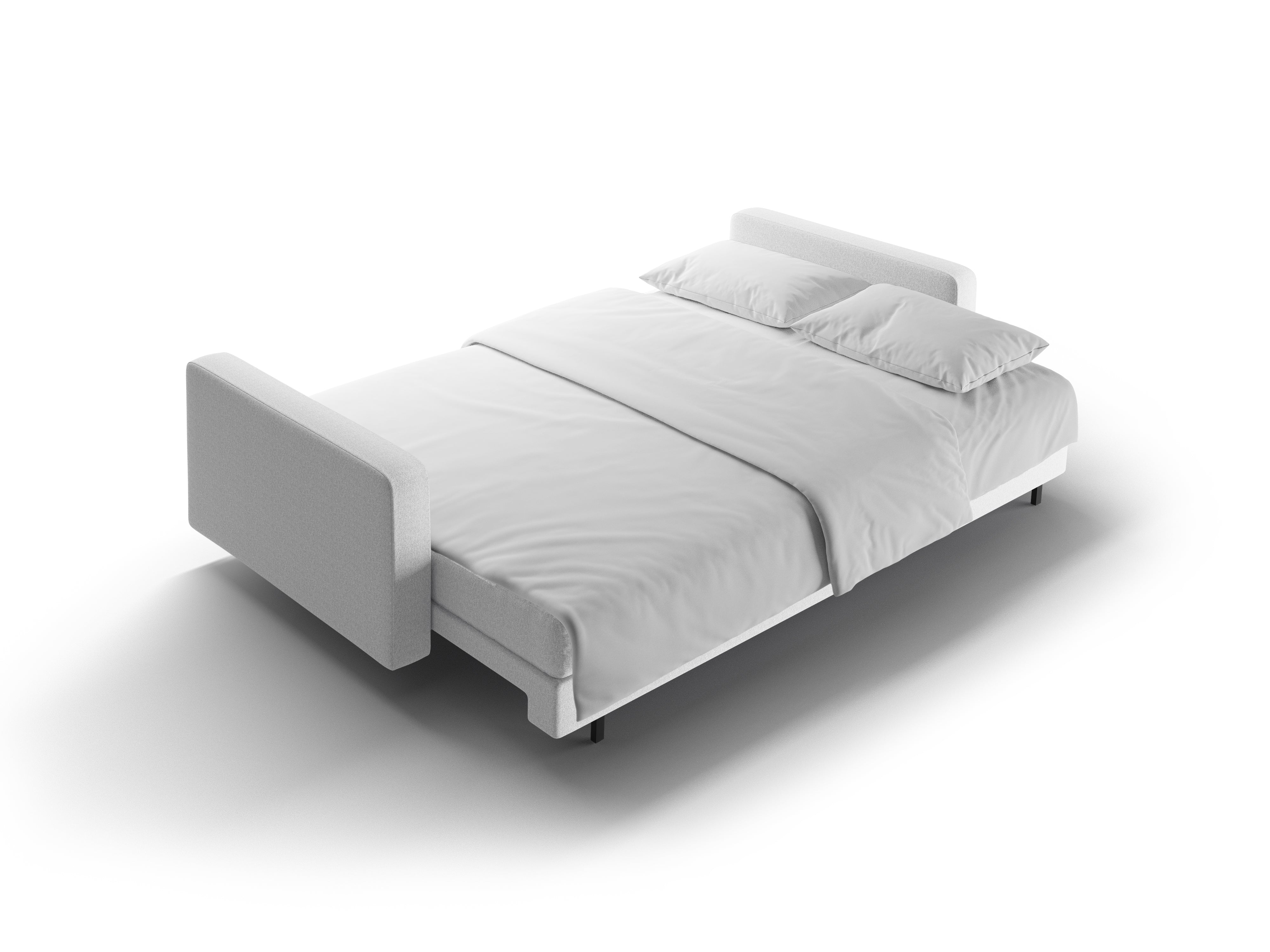 3-Sitzer Sofa mit Schlaffunktion BALI hellgrau mit schwarzem Fuß