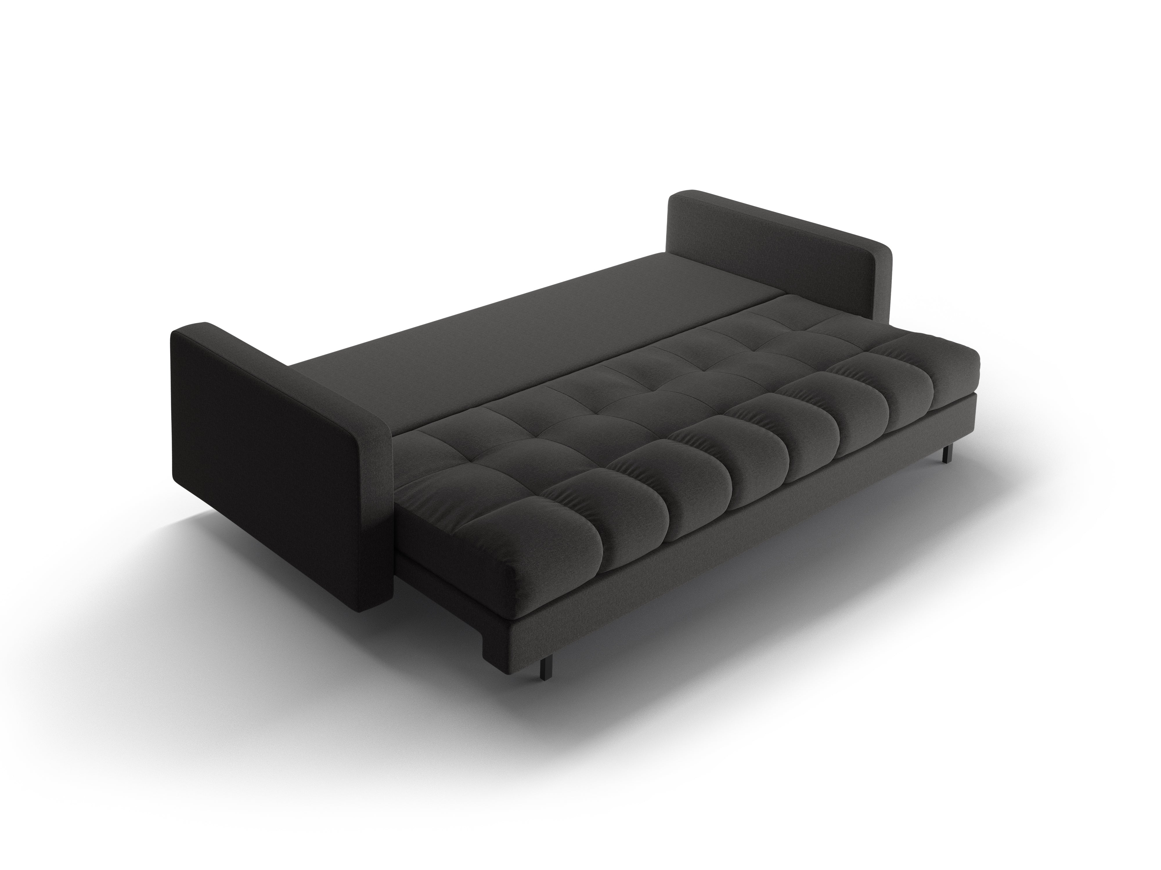 3-Sitzer Sofa mit Schlaffunktion BALI dunkelgrau mit schwarzem Fuß