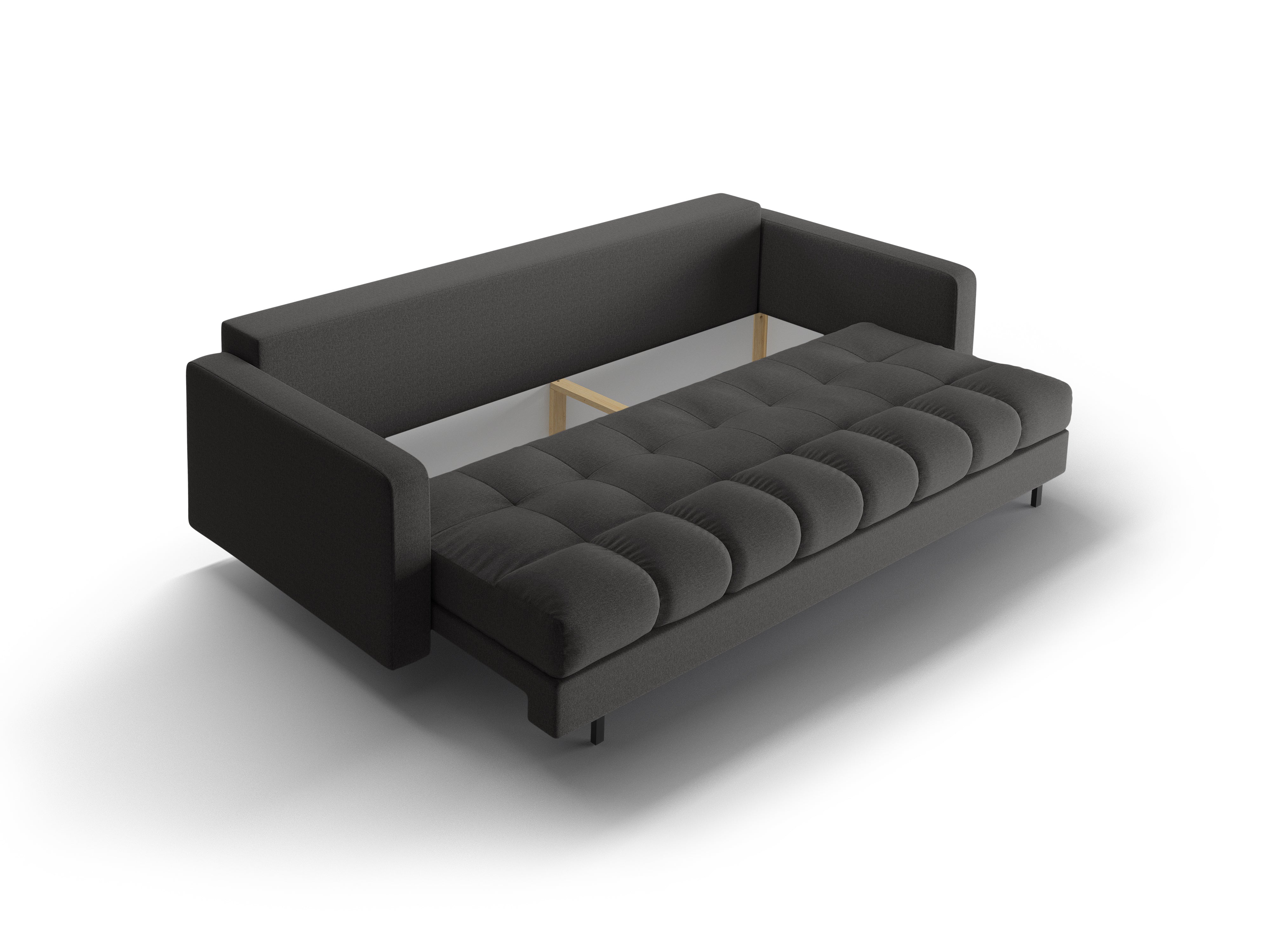 3-Sitzer Sofa mit Schlaffunktion BALI dunkelgrau mit schwarzem Fuß