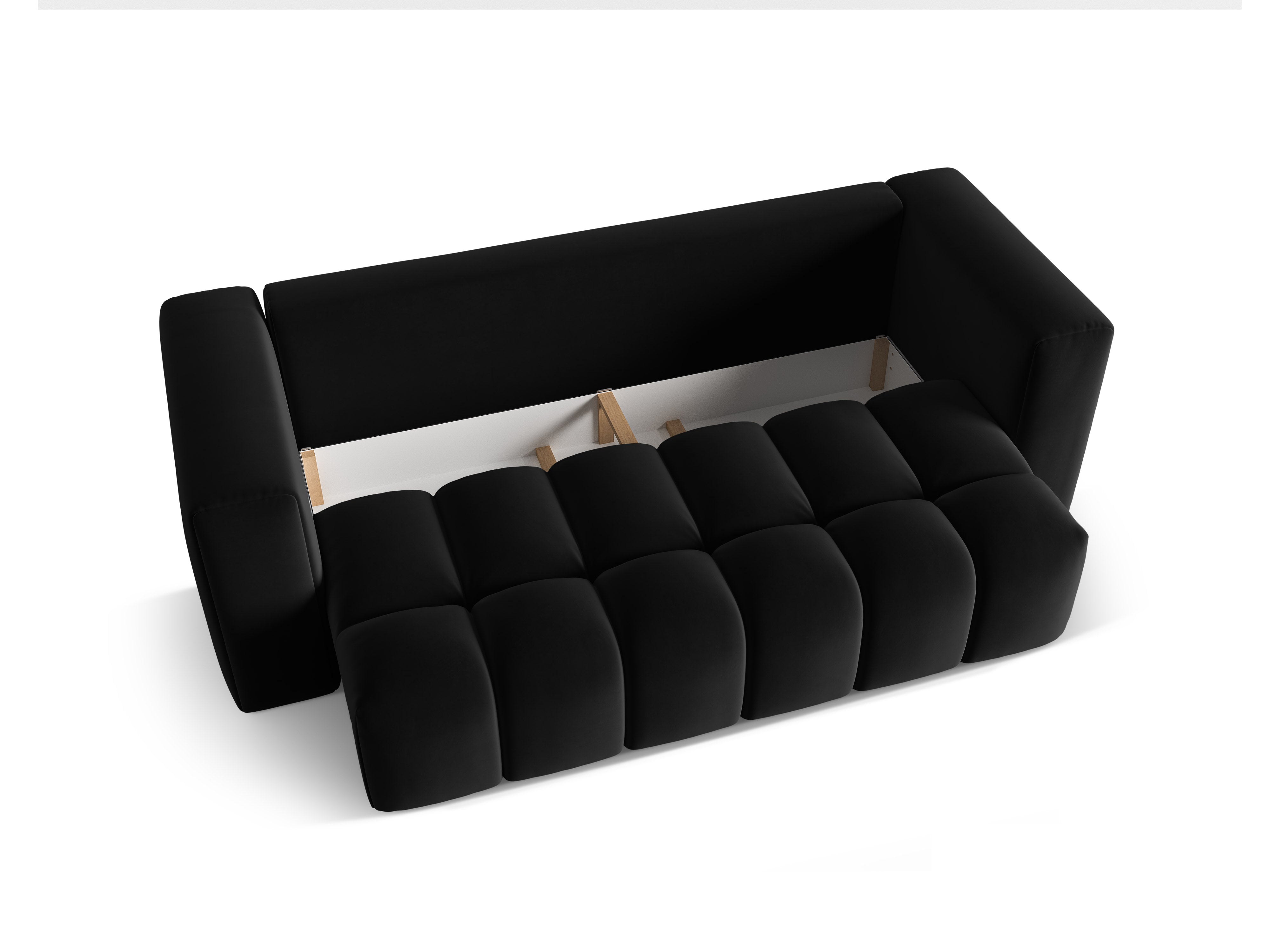 Velvet 3-Seater Sofa with Sleeping Function VERONA Black