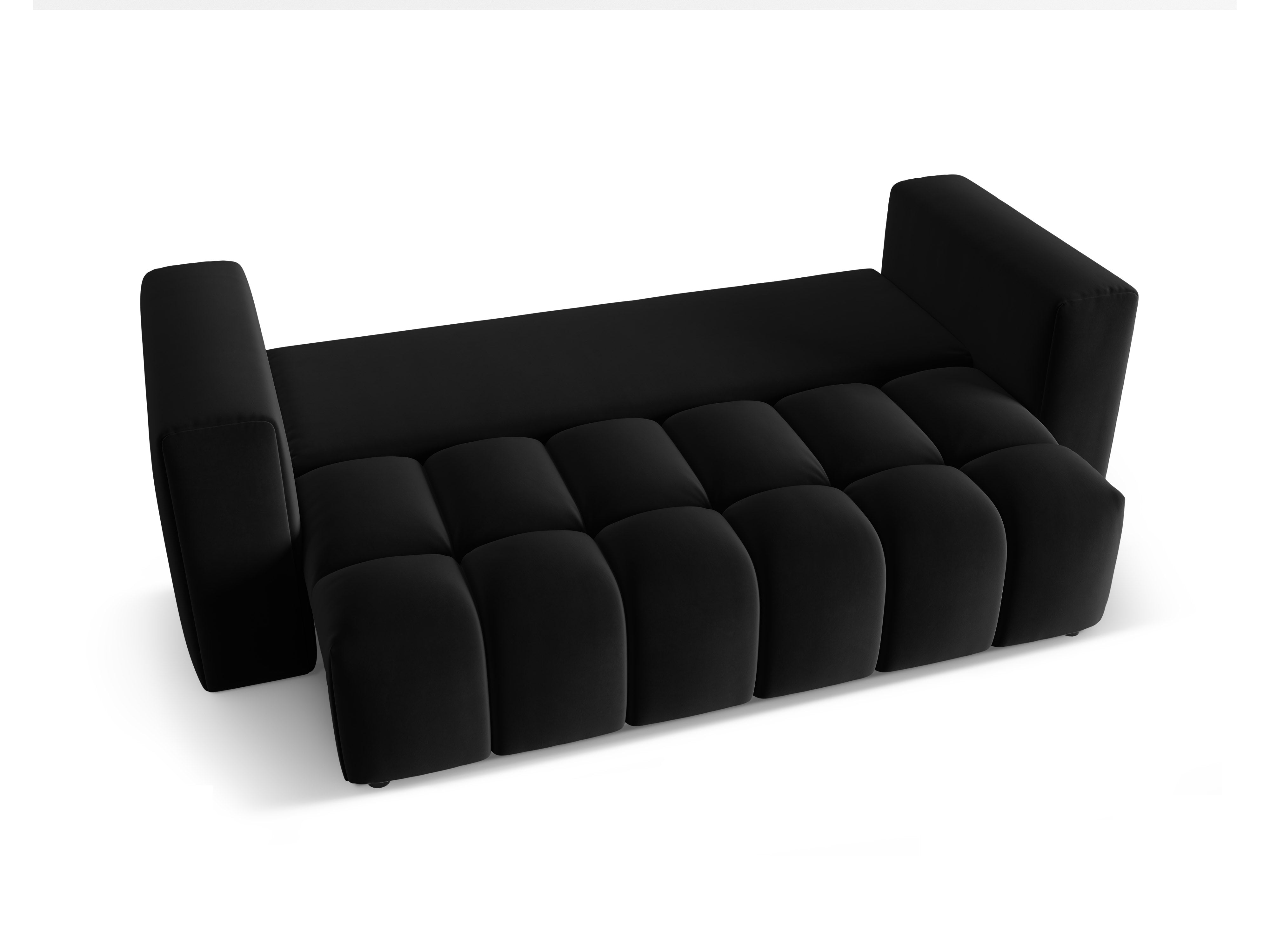 Velvet 3-Seater Sofa with Sleeping Function VERONA Black