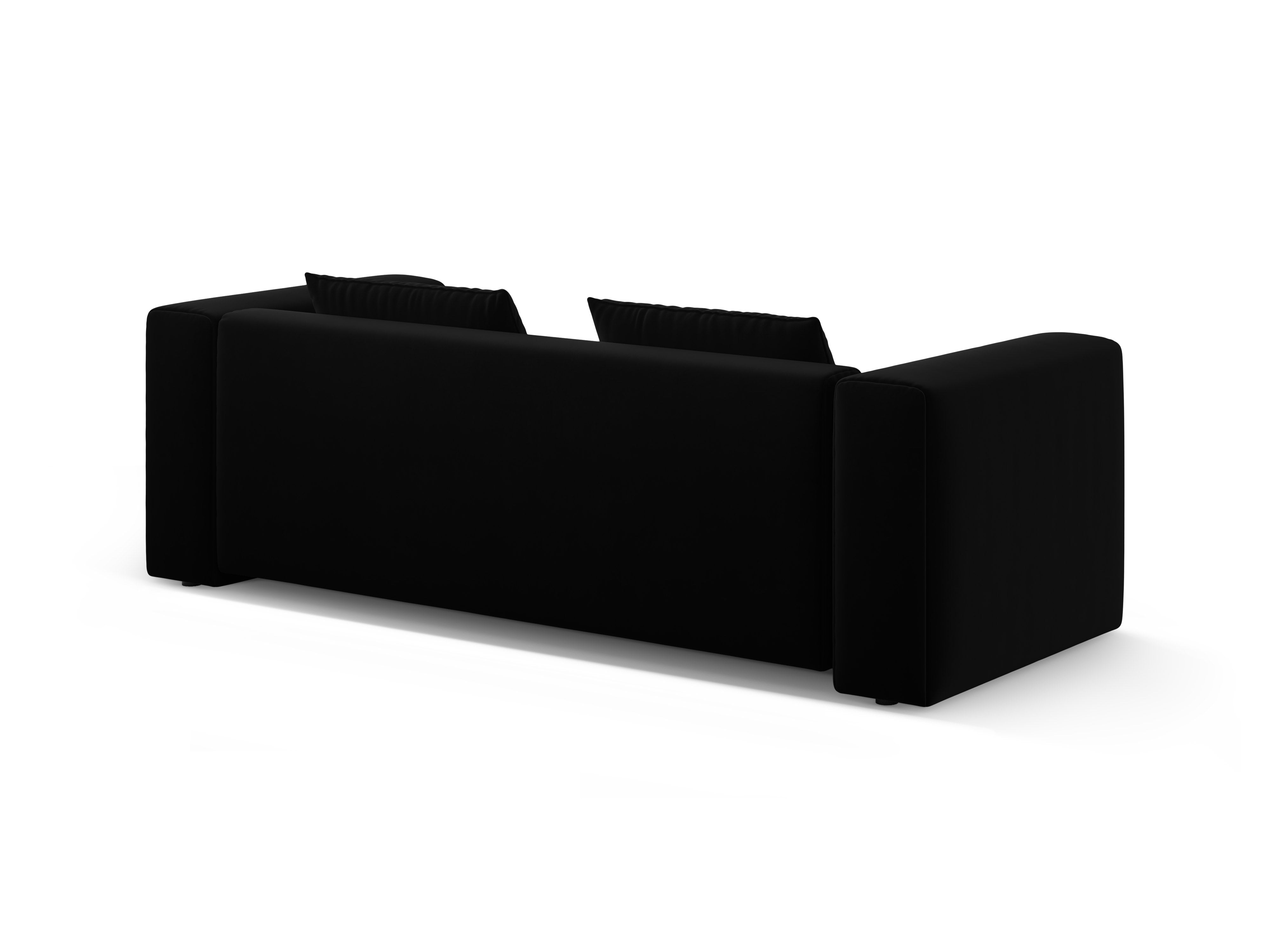 Velvet 3-Seater Sofa with Sleeping Function VERONA Black