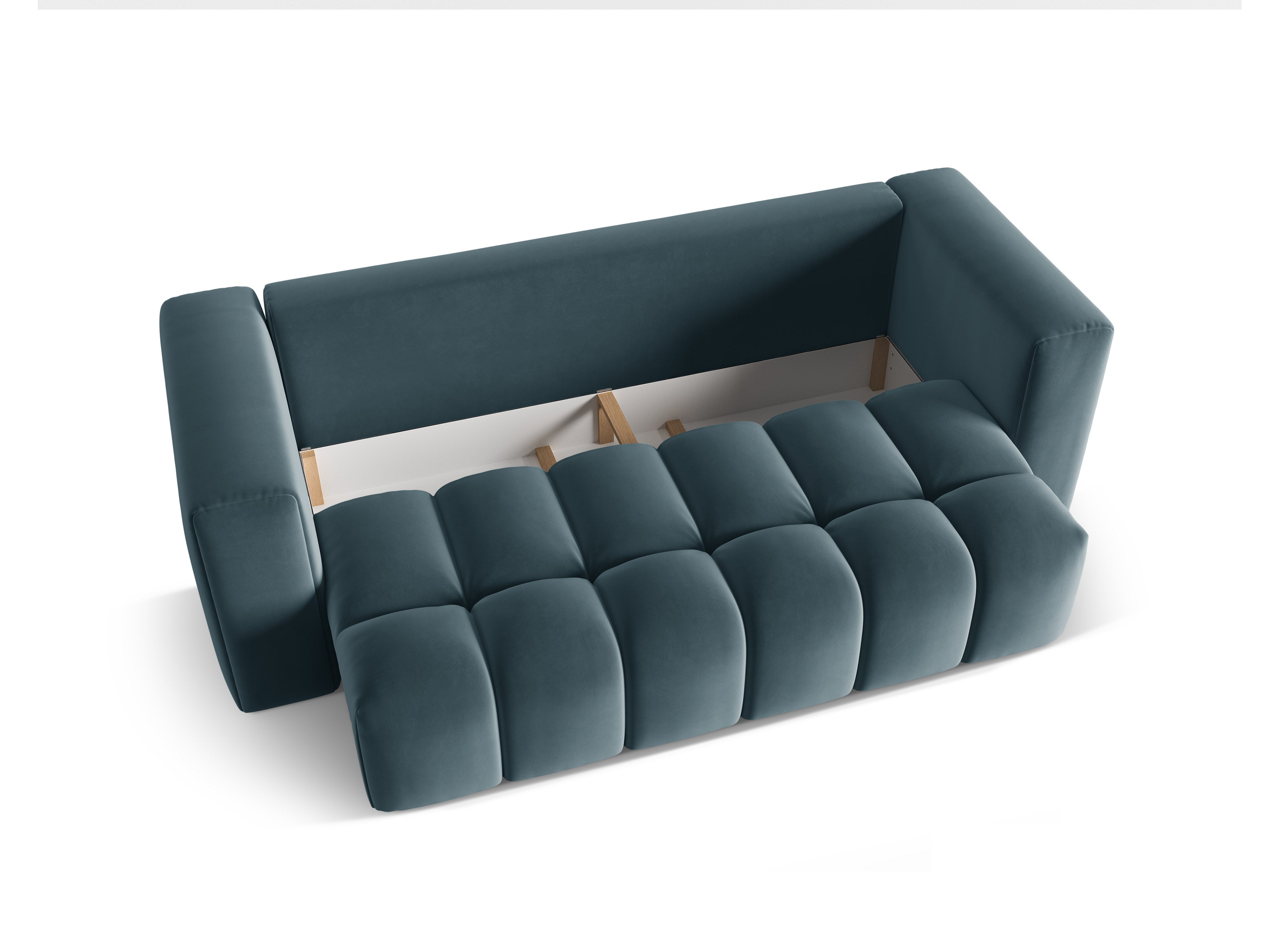 Velvet 3-Seater Sofa with Sleeping Function VERONA Blue