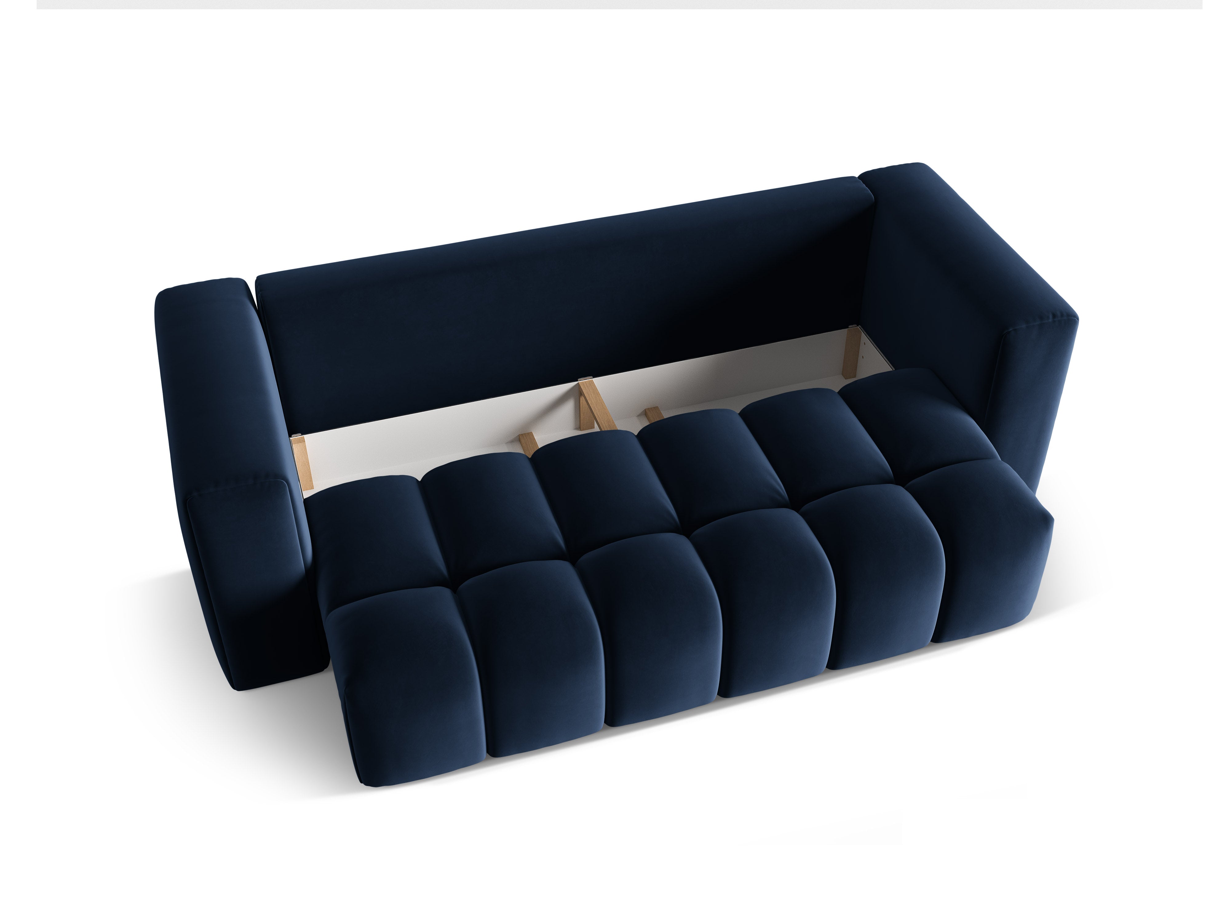 Velvet 3-Seater Sofa with Sleeping Function VERONA Royal Blue