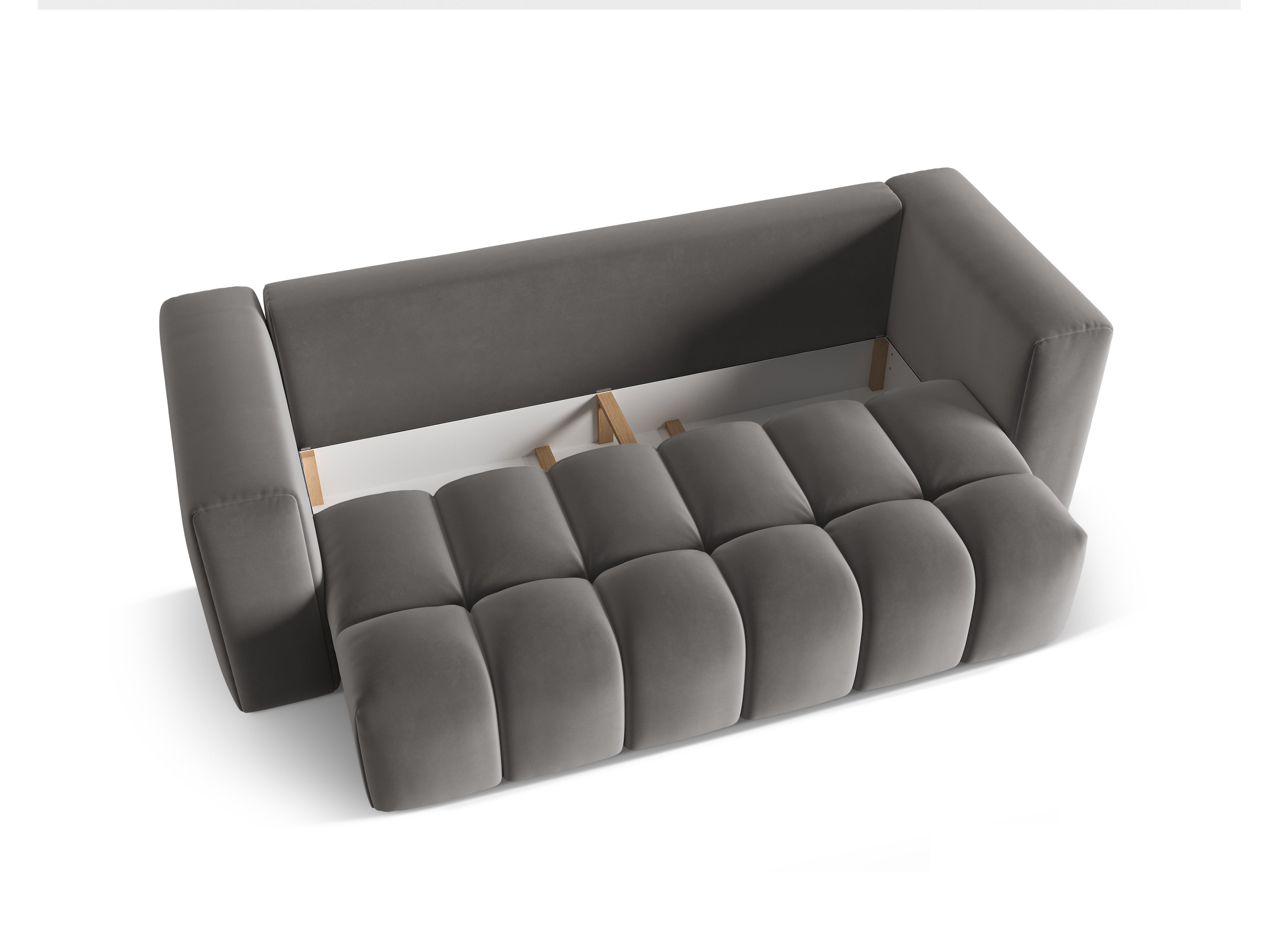 Velvet 3-Seater Sofa with Sleeping Function VERONA Gray